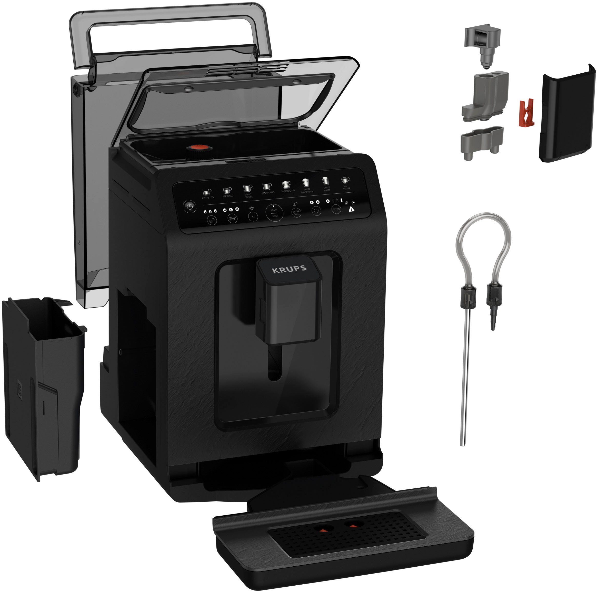 Krups Kaffeevollautomat EA897B Evidence ECOdesign, aus 62%* recyceltem Kunststoff, bis zu 90% recycelbar, inkl. Emsa Travel Mug im Wert von UVP 25,99