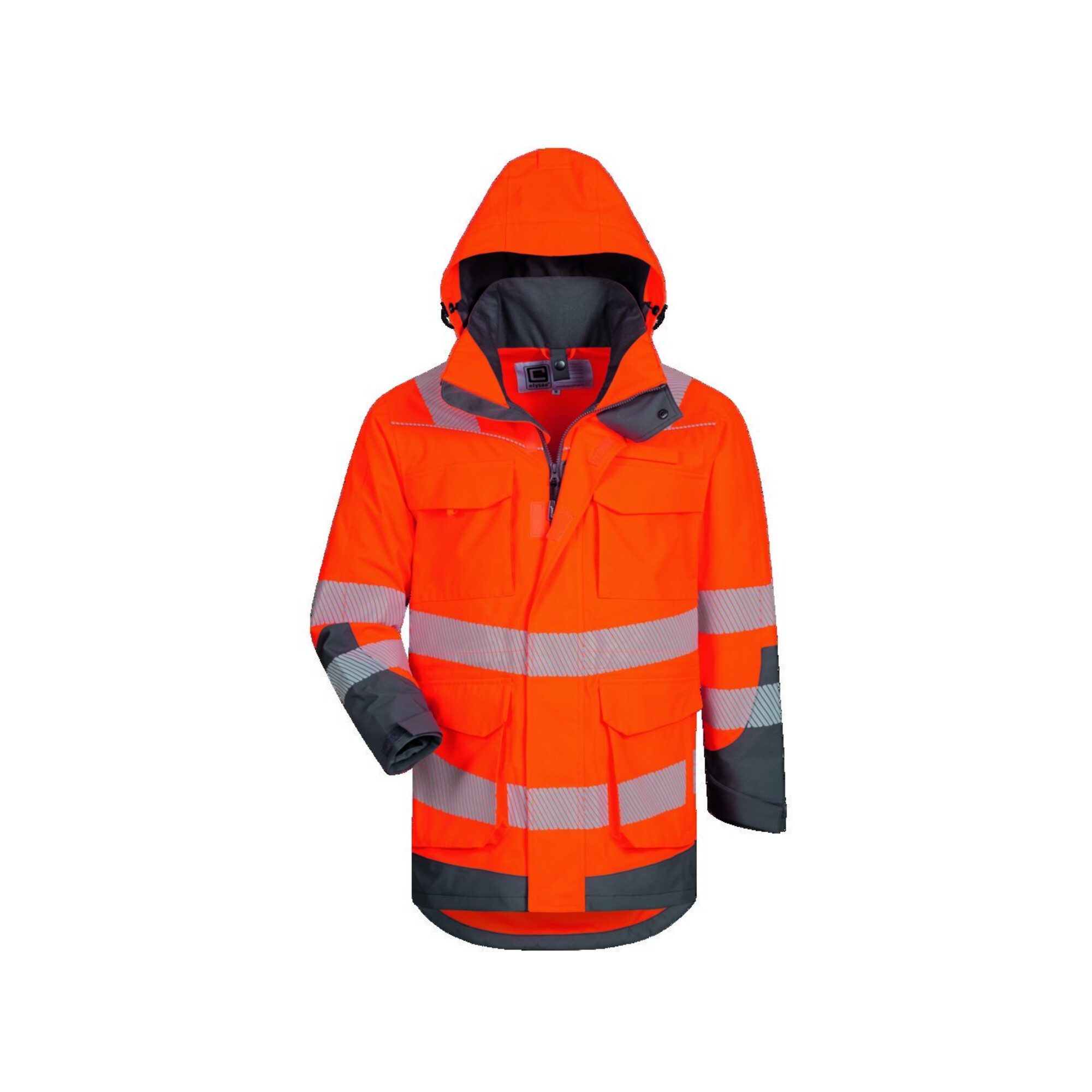 Feldtmann Warnweste Elysee Warnschutzparka Herwin orange/grau Gr. XL