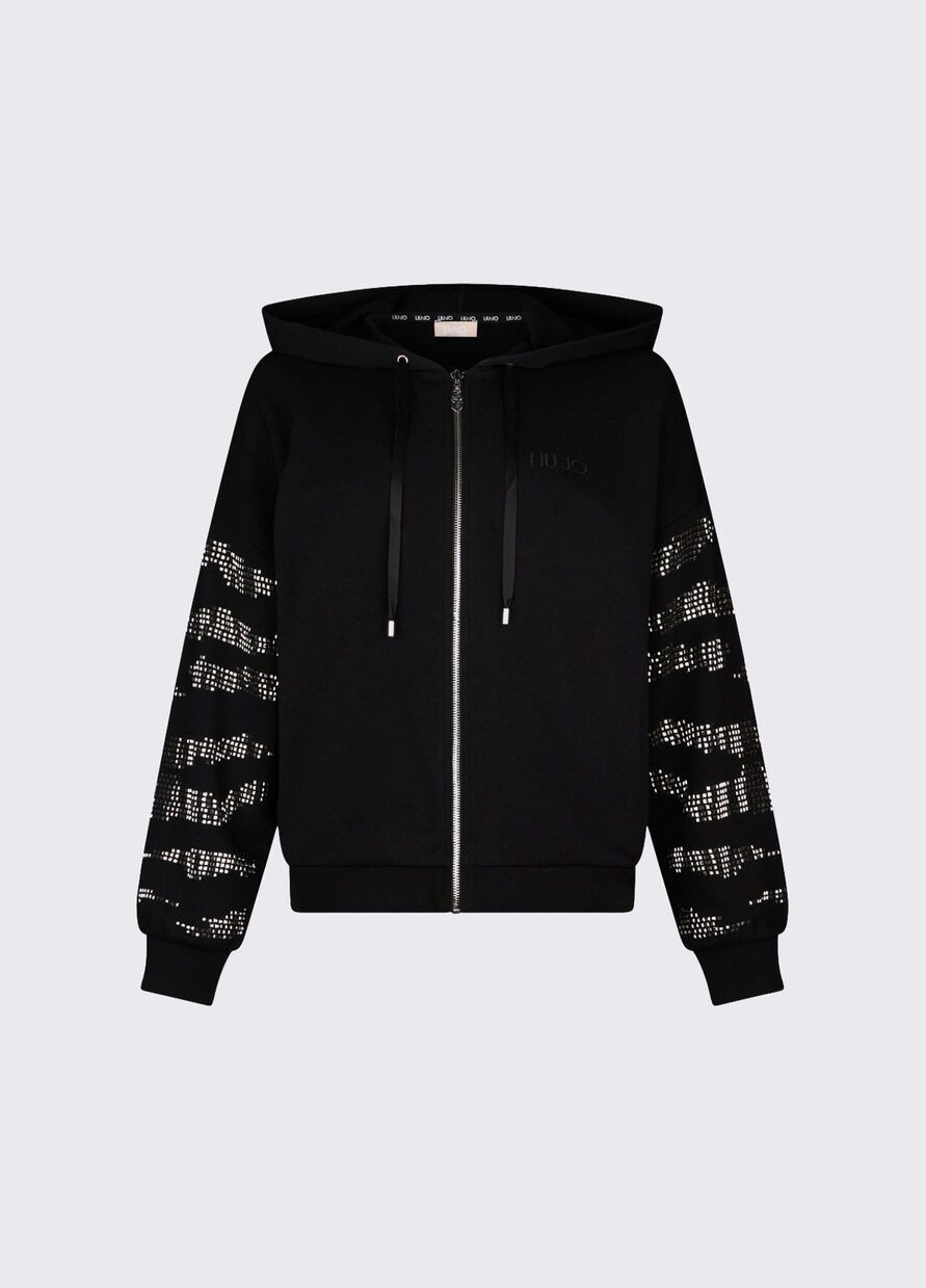 Liu Jo Sweatjacke - Damen Sweatjacke mit Kapuze - Zip-Hoodie Baumwollmix - Sweatjacke St