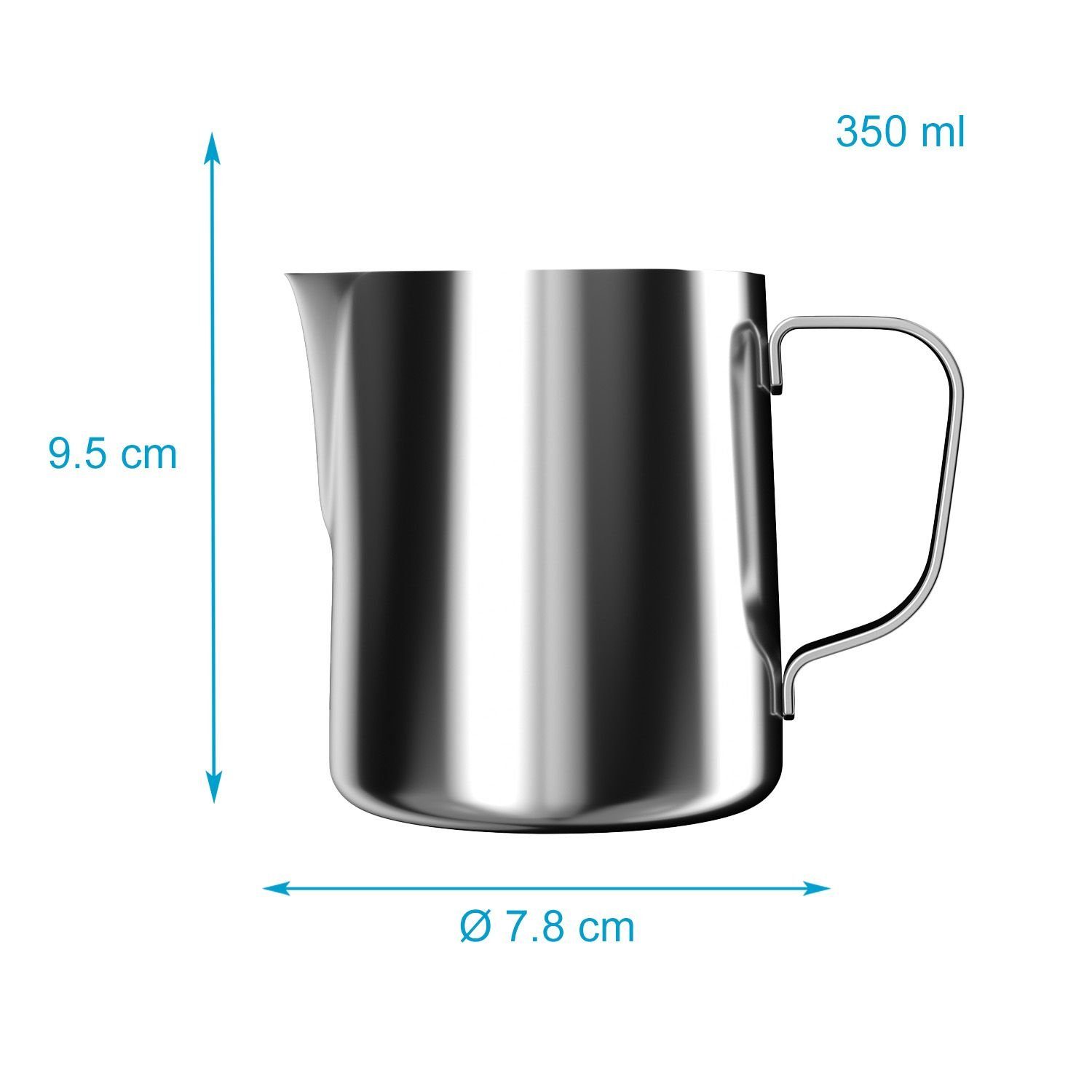 Intirilife Milchkännchen, 350 l, (1-St), Milchkännchen Edelstahl Milchaufschäumer Milchkanne Barista Krug