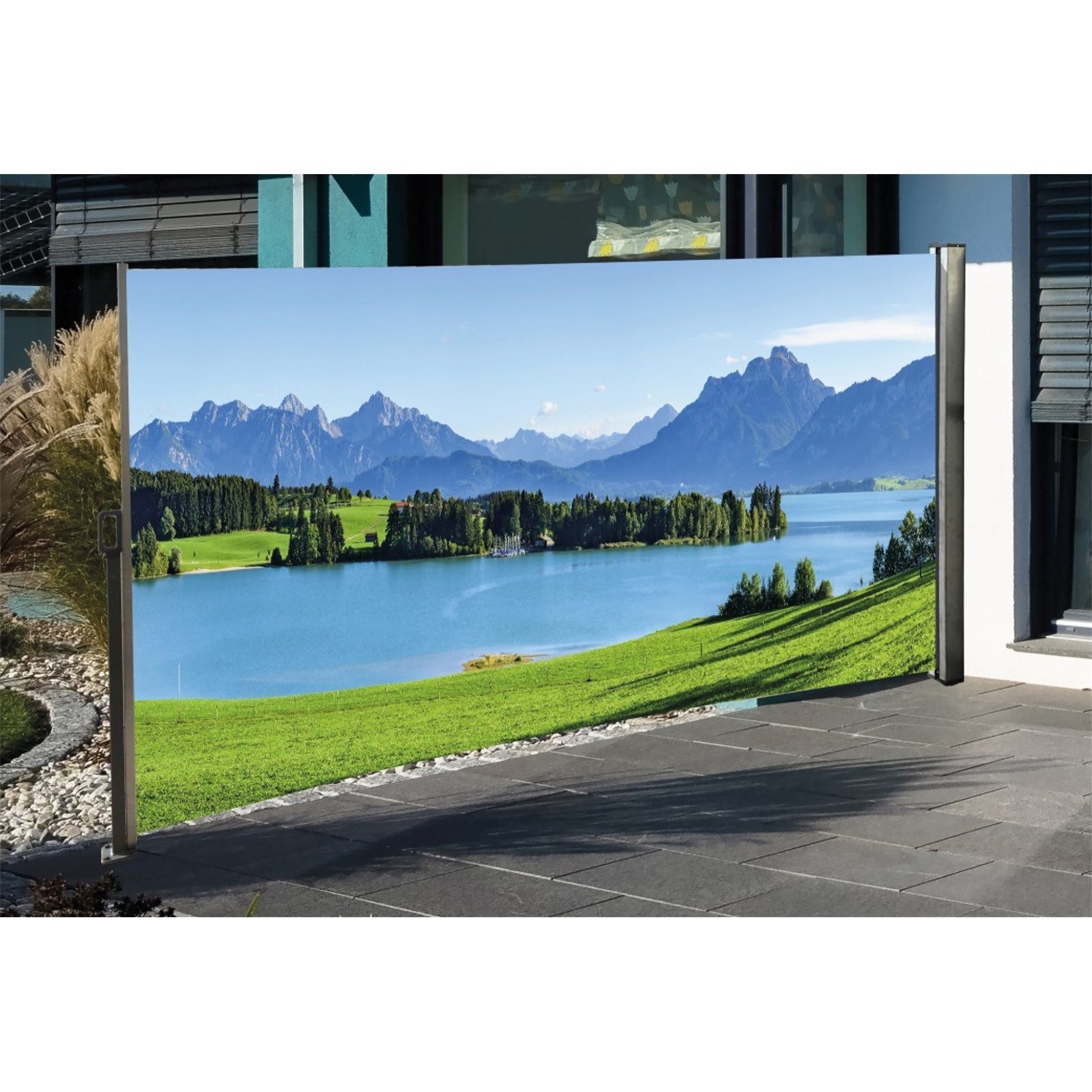 HTILiving Seitenarmmarkise »Seitenmarkise mit Fotodruck Berge« Markise