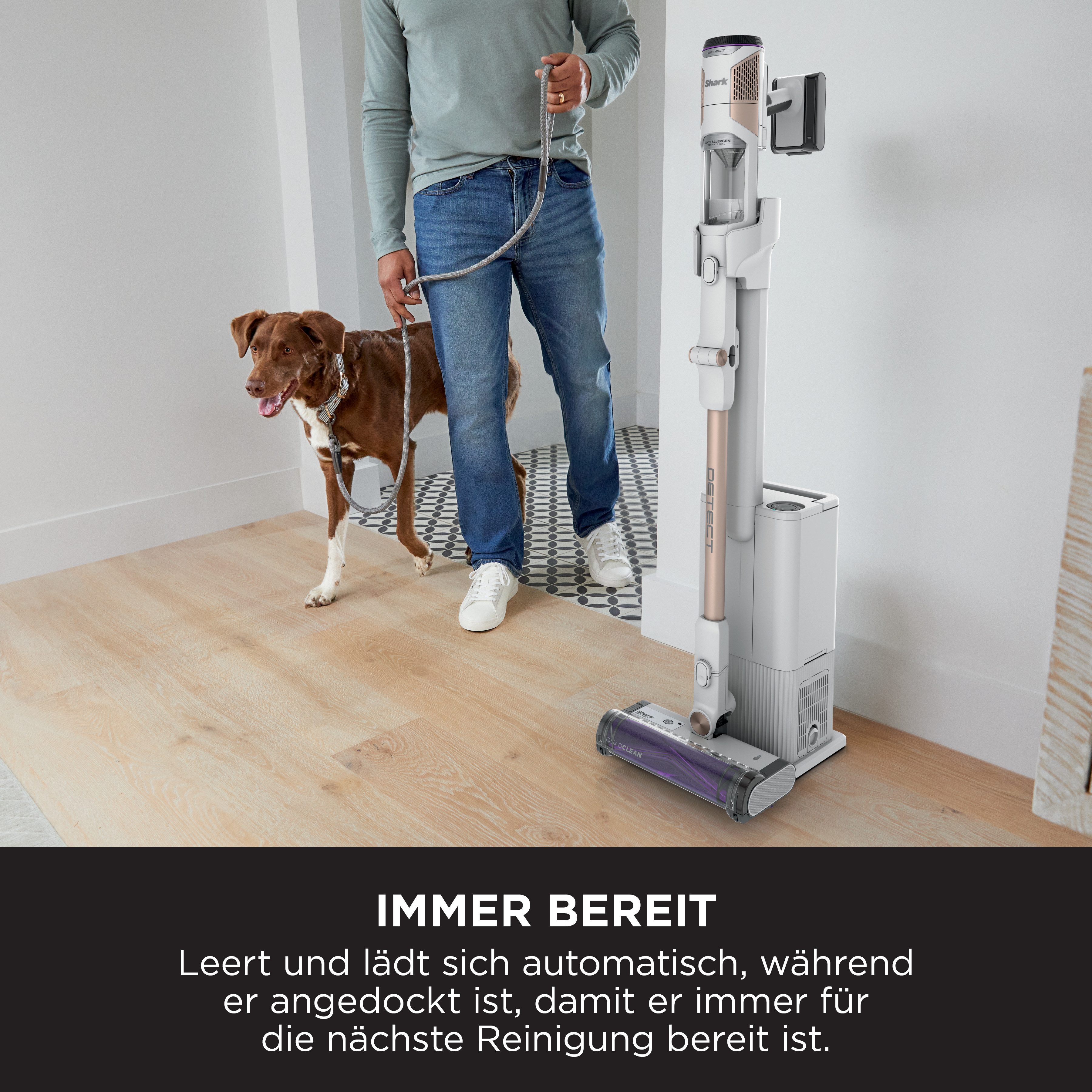 Shark Akku-Bodenstaubsauger Detect Clean & Empty kabelloser Staubsauger IW3612EUT, 240 W, beutellos, mit automatischem Entleerungssystem für Tierhaare