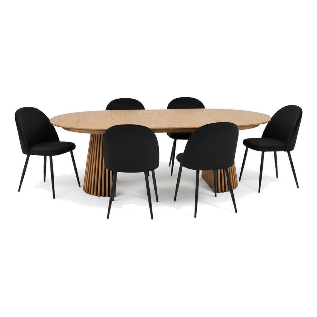 ebuy24 Essgruppe Tokyo Essgruppe Esstisch natur, 6 Stühle aus schwa, (7-tlg)