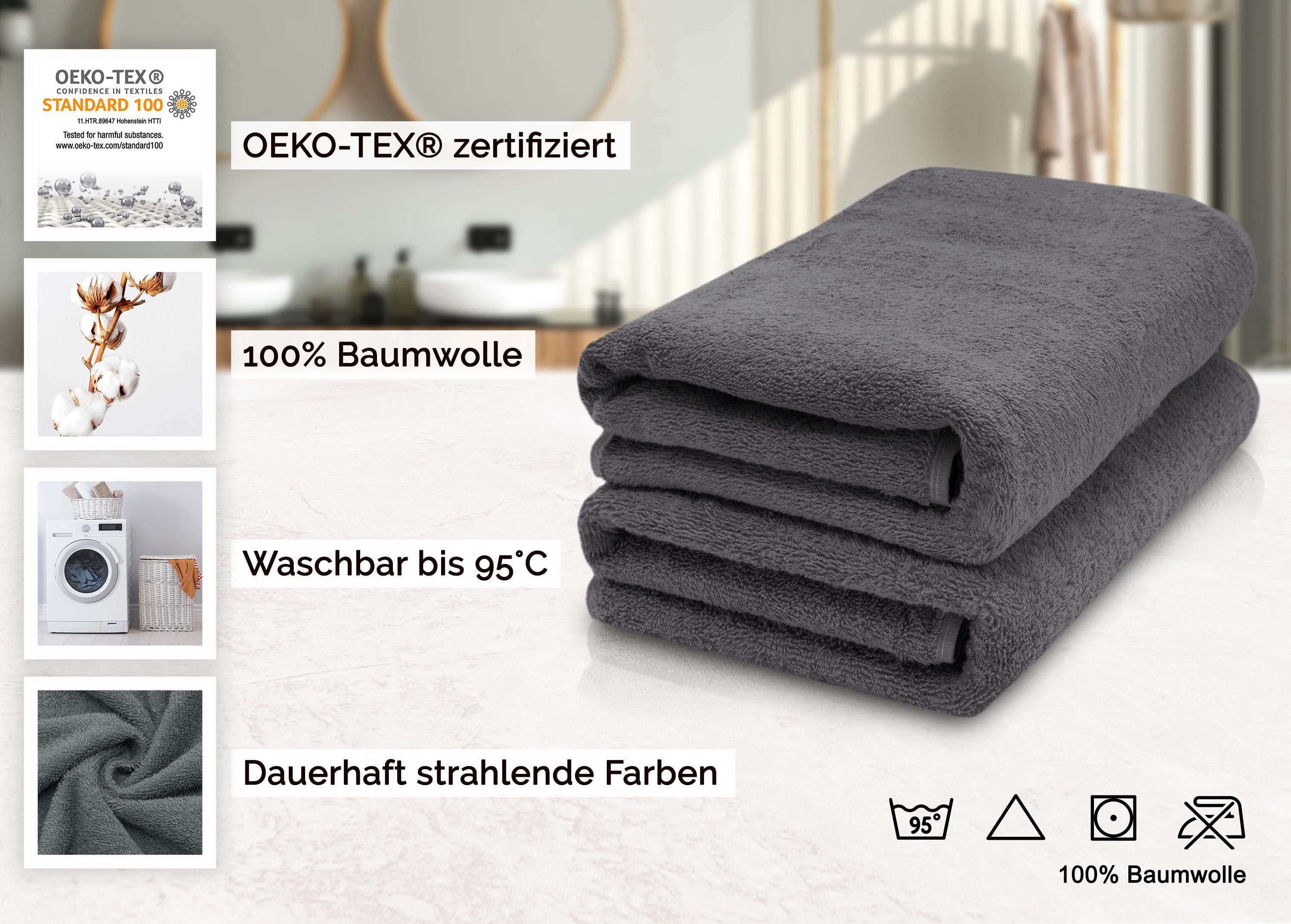 ZOLLNER Saunatuch, Walkfrottier (2-St), 70 x günstig online kaufen