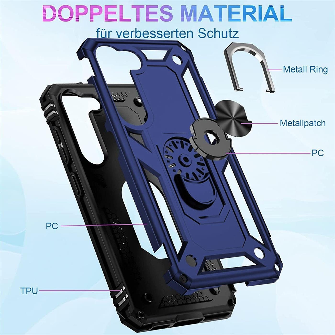 CoolGadget Handyhülle Armor Shield Case für Samsung Galaxy S23 6,1 Zoll, Outdoor Cover mit Magnet Ringhalterung Handy Hülle für Samsung S23 5G – Bild 5 von 5