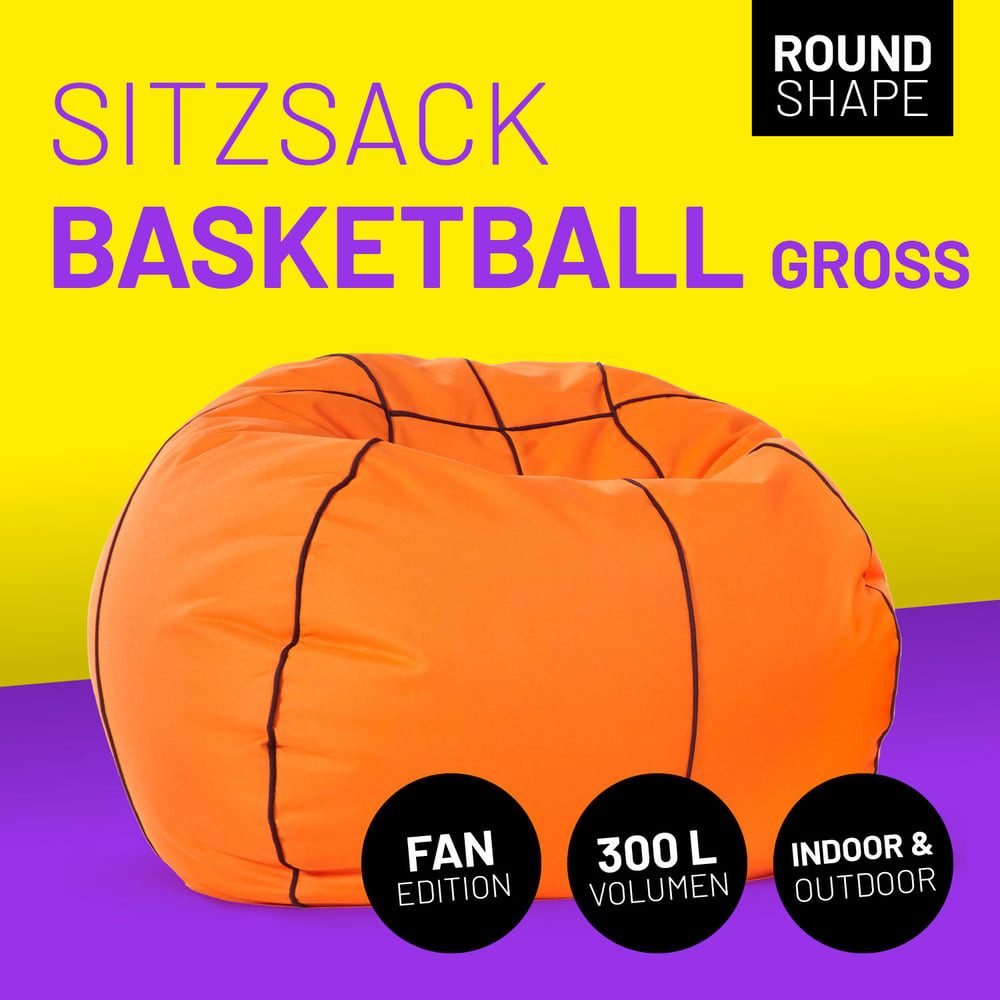 Lumaland Sitzsack Luxury Basketball Sitzkissen, Bodenkissen gaming Bean Bag waschbar robust 370l & 170l