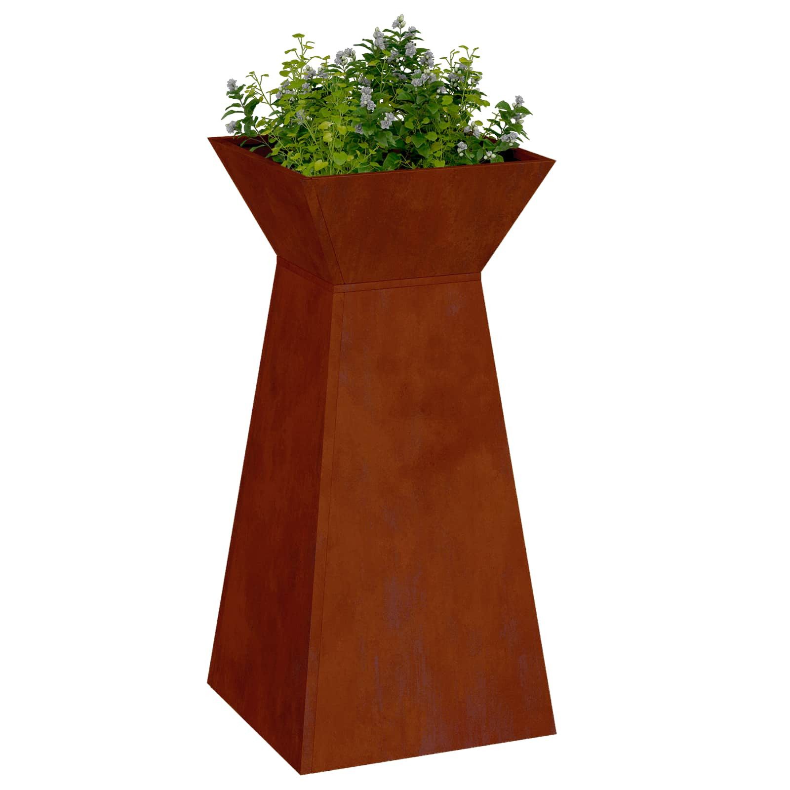 vidaXL Blumentopf Säulen Pflanzer 2 stk. Rostoptik 35 x 35 x 73 cm (2 St)