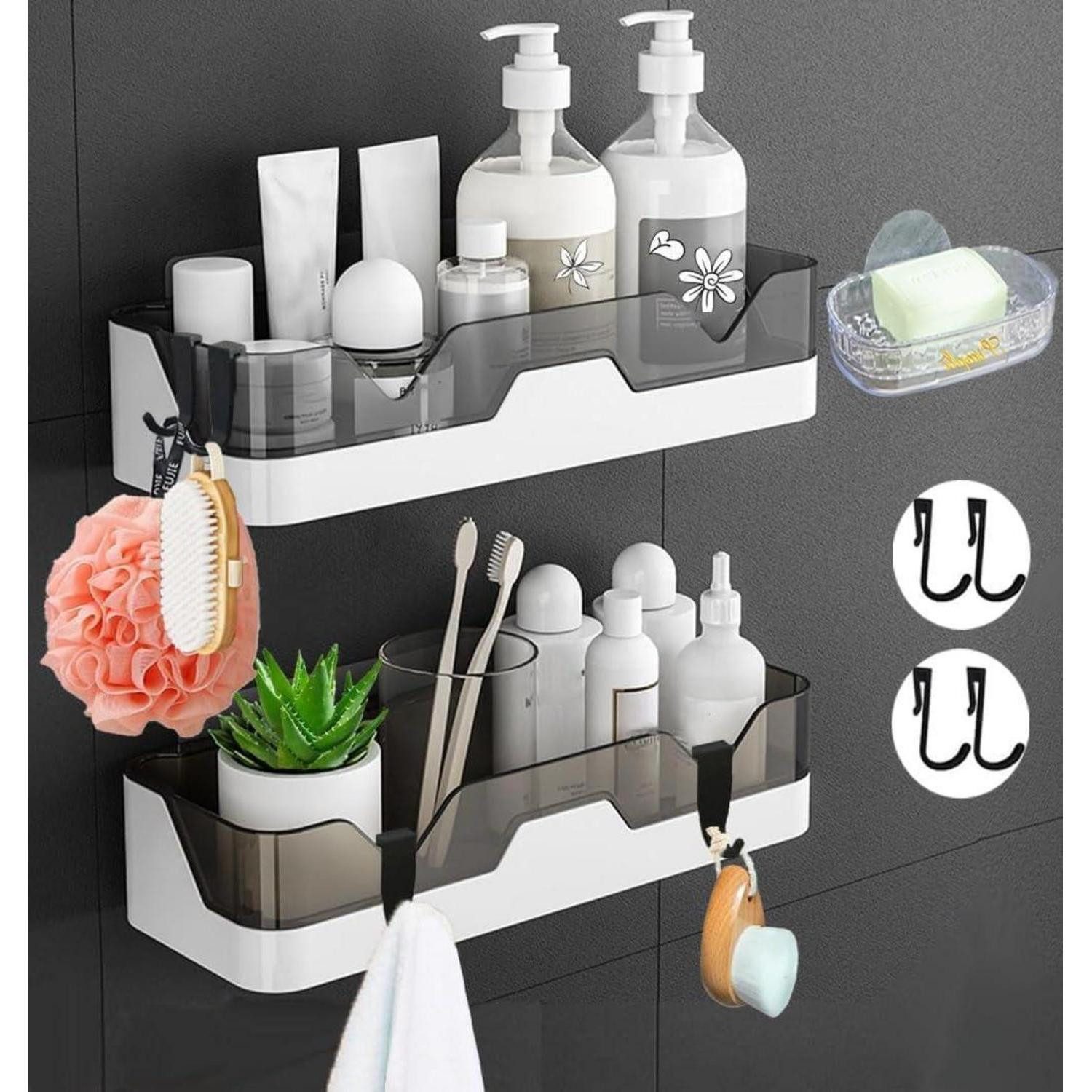 LuxusKollektion Duschregal 2er Set Badezimmer Regal Ohne Bohren Duschregal Wandmontage