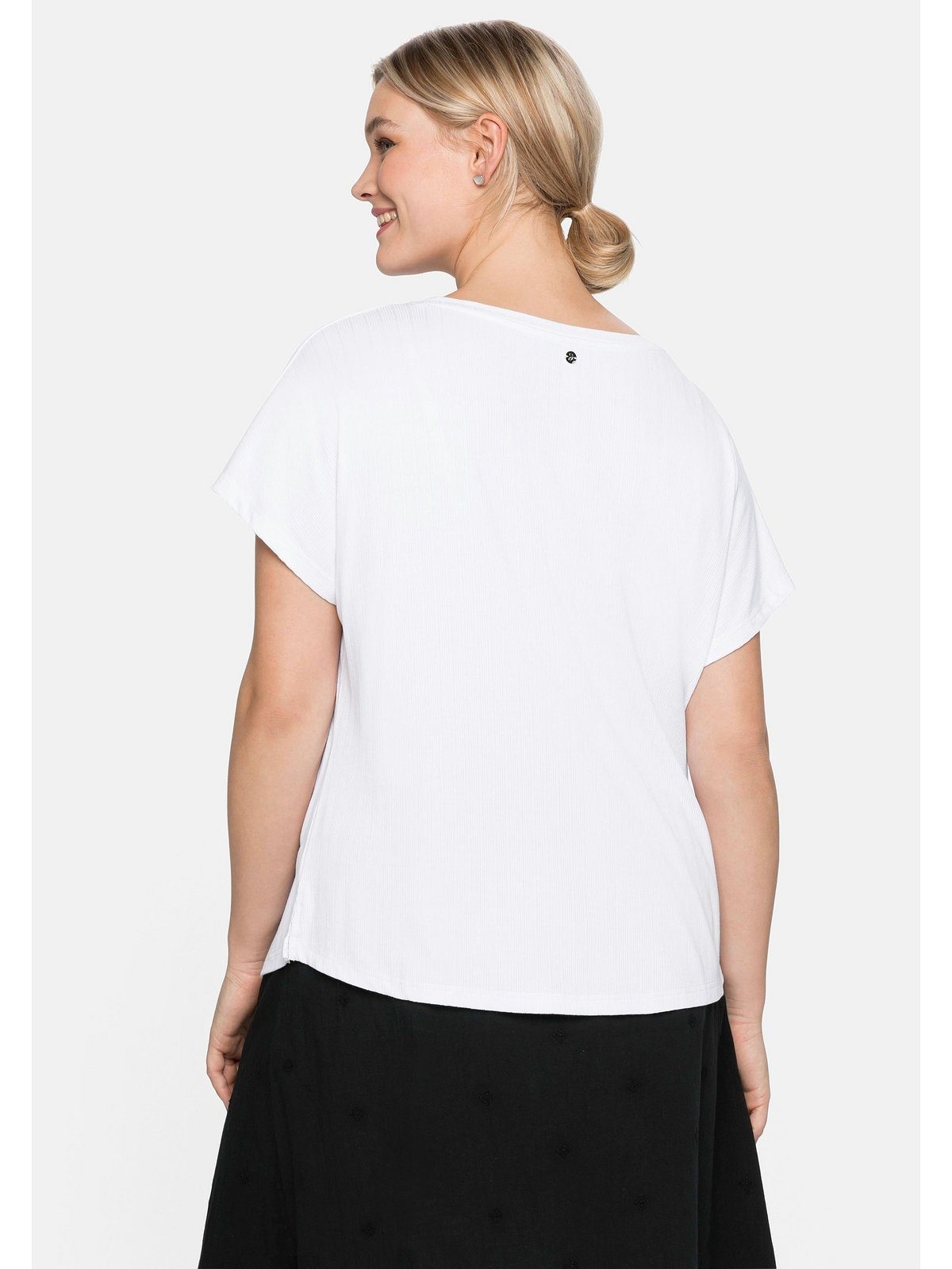 Sheego Oversize-Shirt Große Größen mit dezenter Streifenstruktur