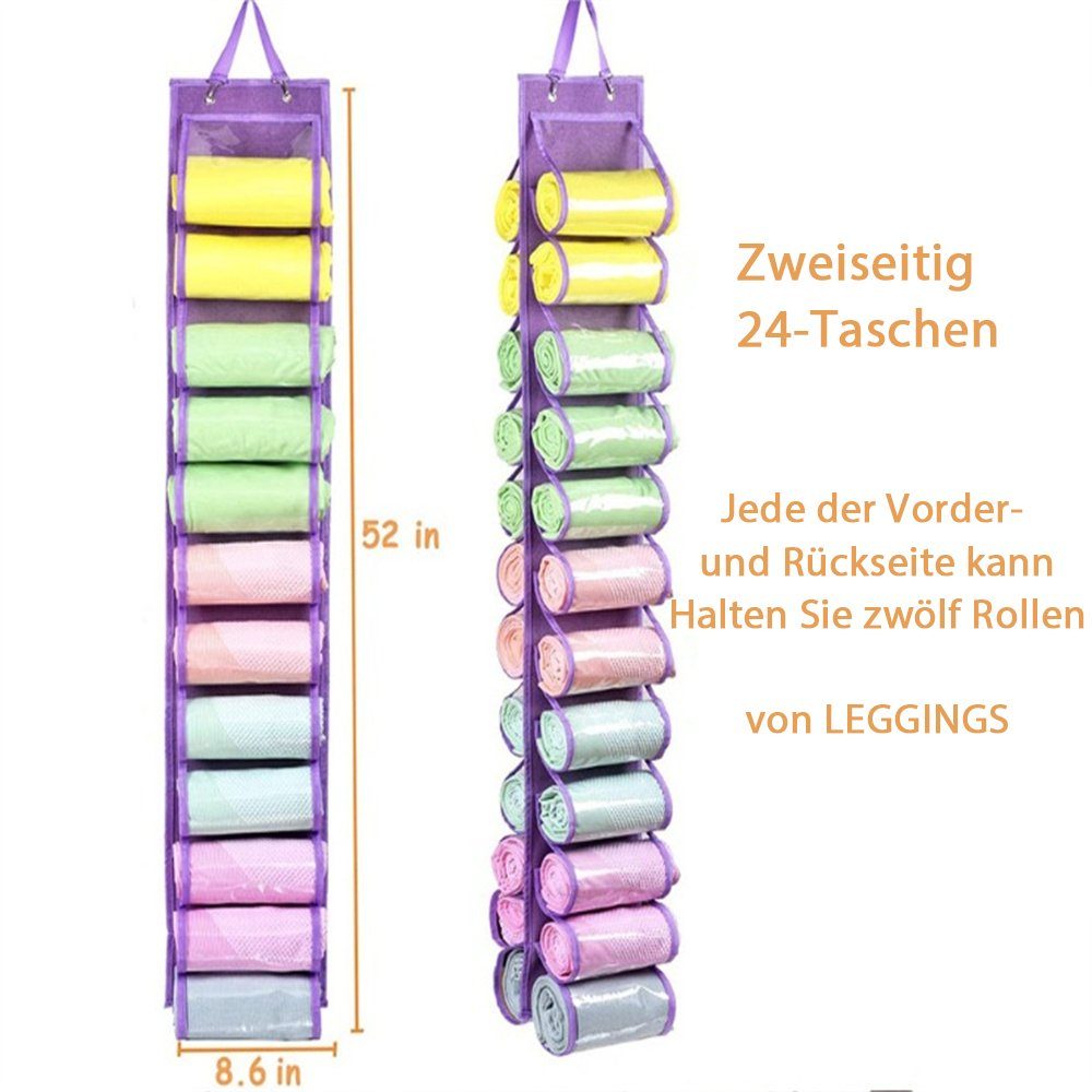 Purple für Leggings-Aufbewahrung: faltbar, Platz Aufbewahrungskorb 24 TUABUR rollbar Teile,