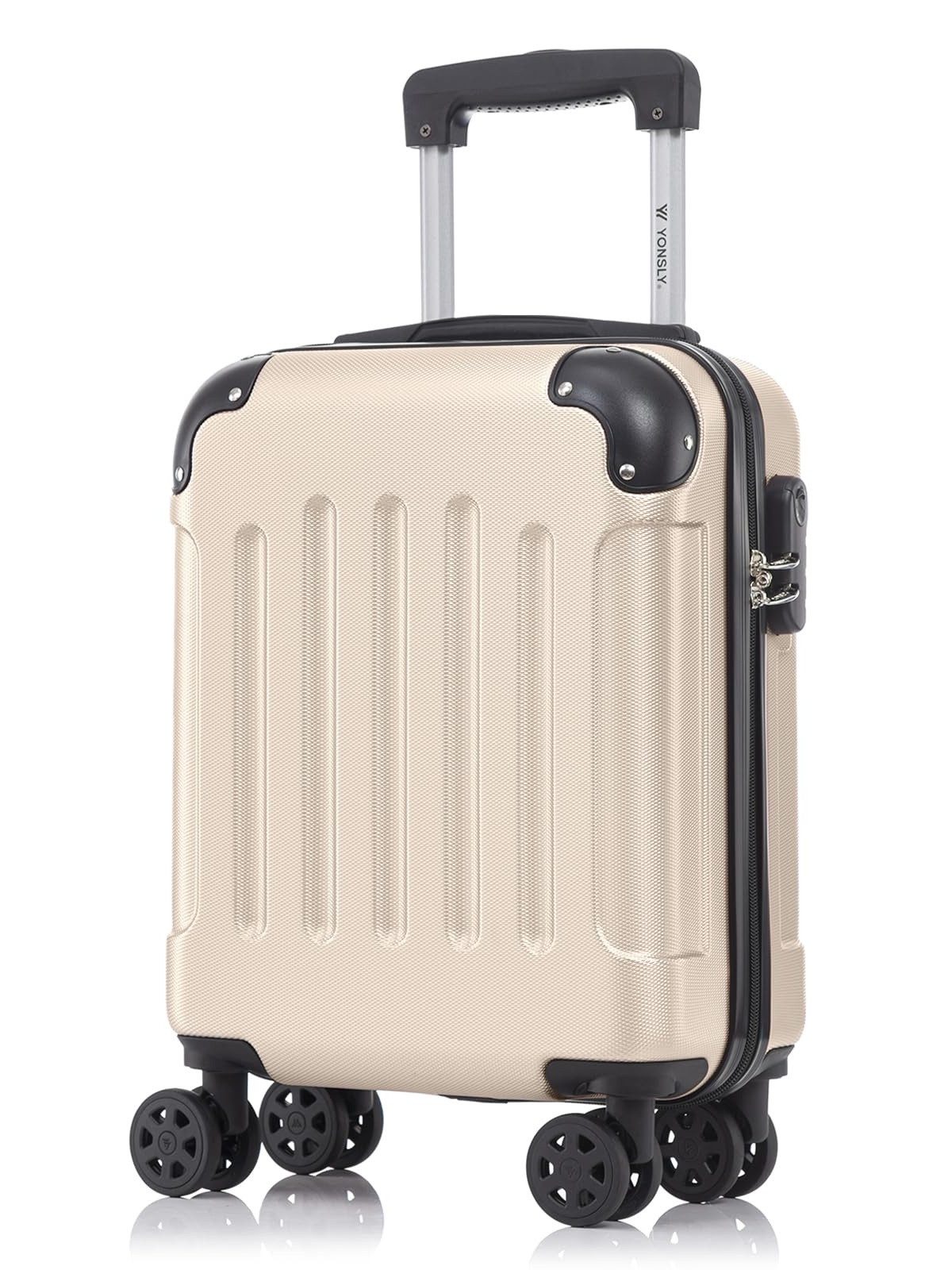 YONSLY Hartschalen-Trolley Hartschalen-Koffer Trolley 360° Rollen, robuster Reisekoffer, 4 Rollen, mit Zahlenschloss, für Business und Urlaub 46/55/66/76 cm