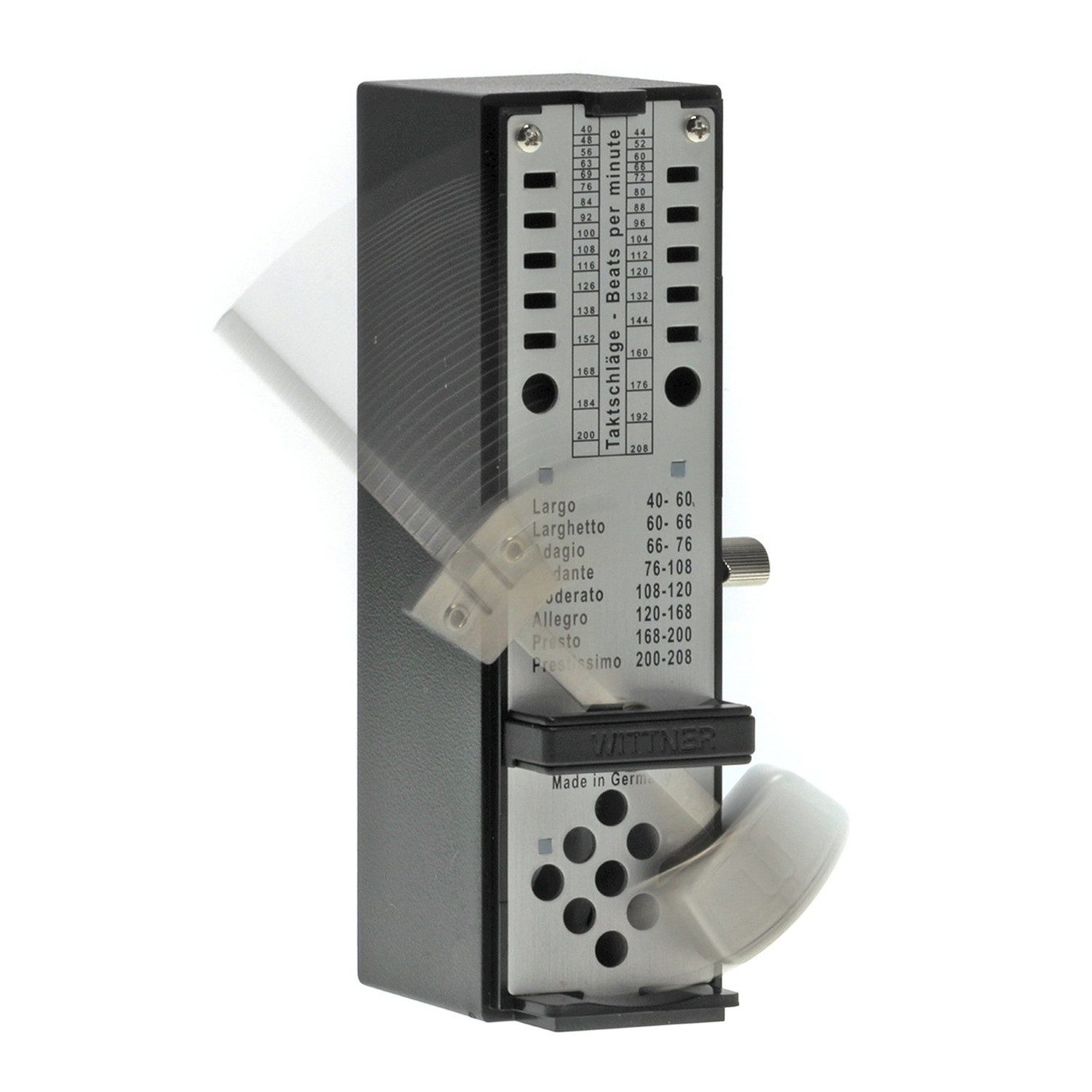 Wittner Metronom Wittner Metronom Super-Mini Taktell Schwarz, Mechanisch aufziehbar