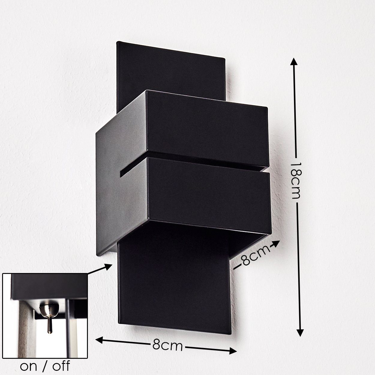 hofstein Wandleuchte »Reppia« Wandlampe aus Metall in Schwarz mit Schlitz, ohne Leuchtmittel, moderne mit Lichteffekt, 1xG9, Cube/Innen mit Up & Down-Effekt. Reduzierter Preis € 39,99. Unverbindliche Preisempfehlung € 64,90