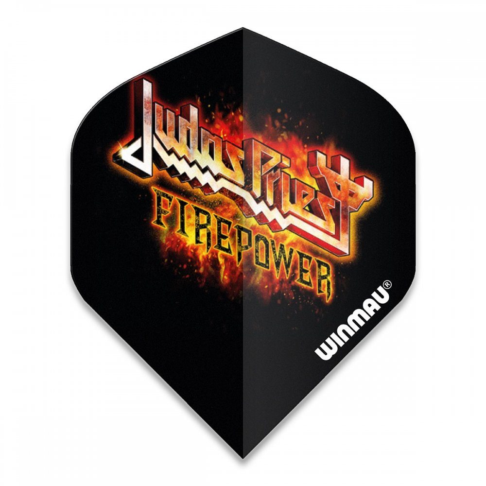 Legends micron 100 Rock Flaming Dartpfeil Judas Flights Logo, Priest Winmau