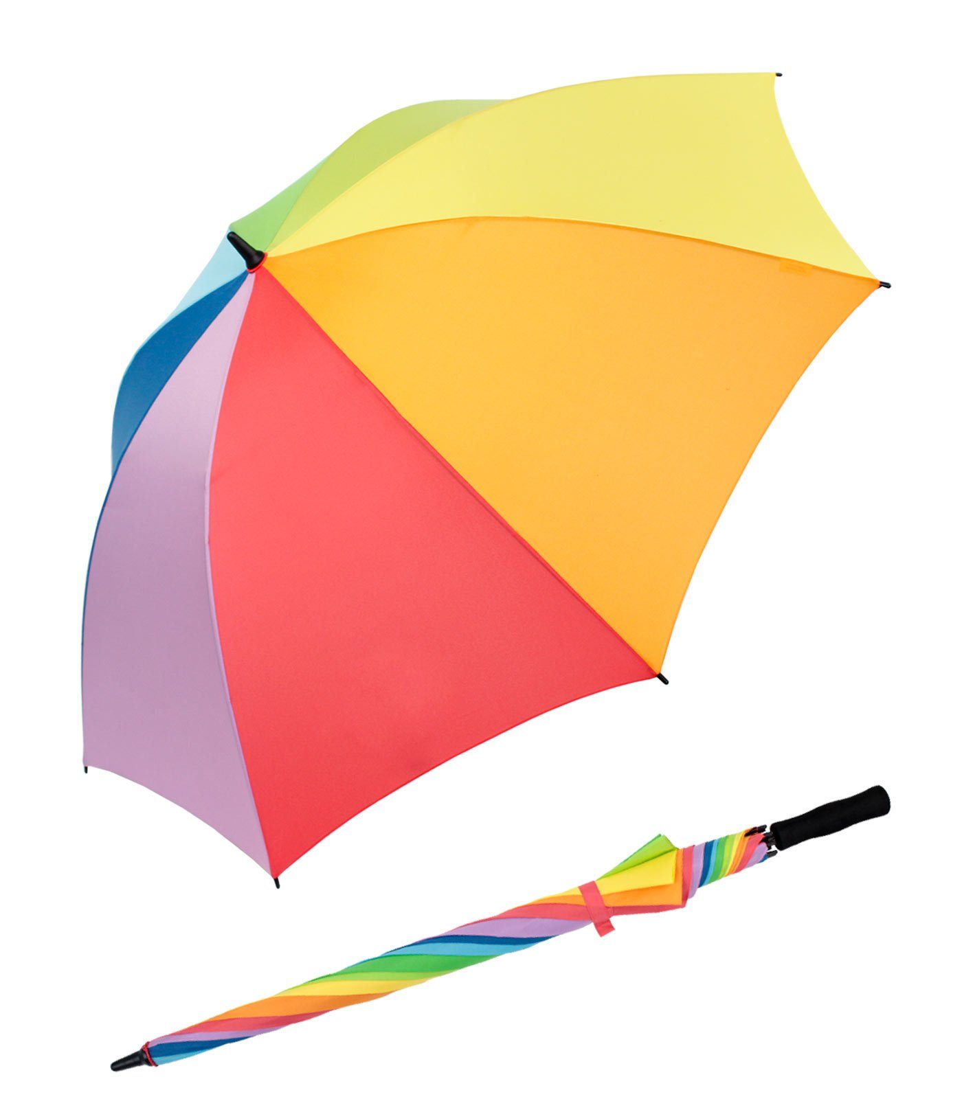 iX-brella Langregenschirm leichter Golf Fiberglas-Schirm XXL 130 cm stabil, farbenfroh