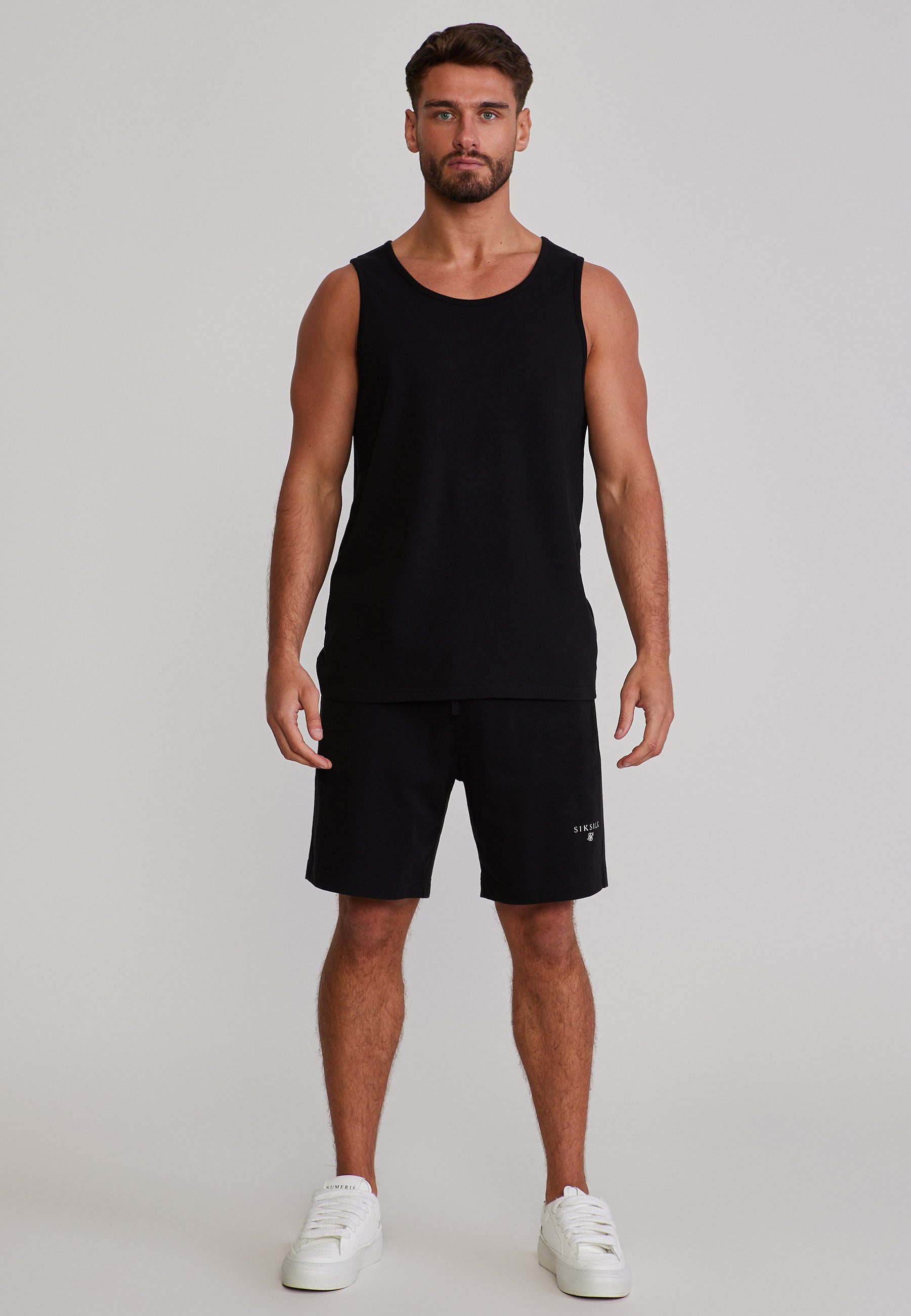 Siksilk Sweatanzug SikSilk Herren Schwarz Vest and Shorts Set