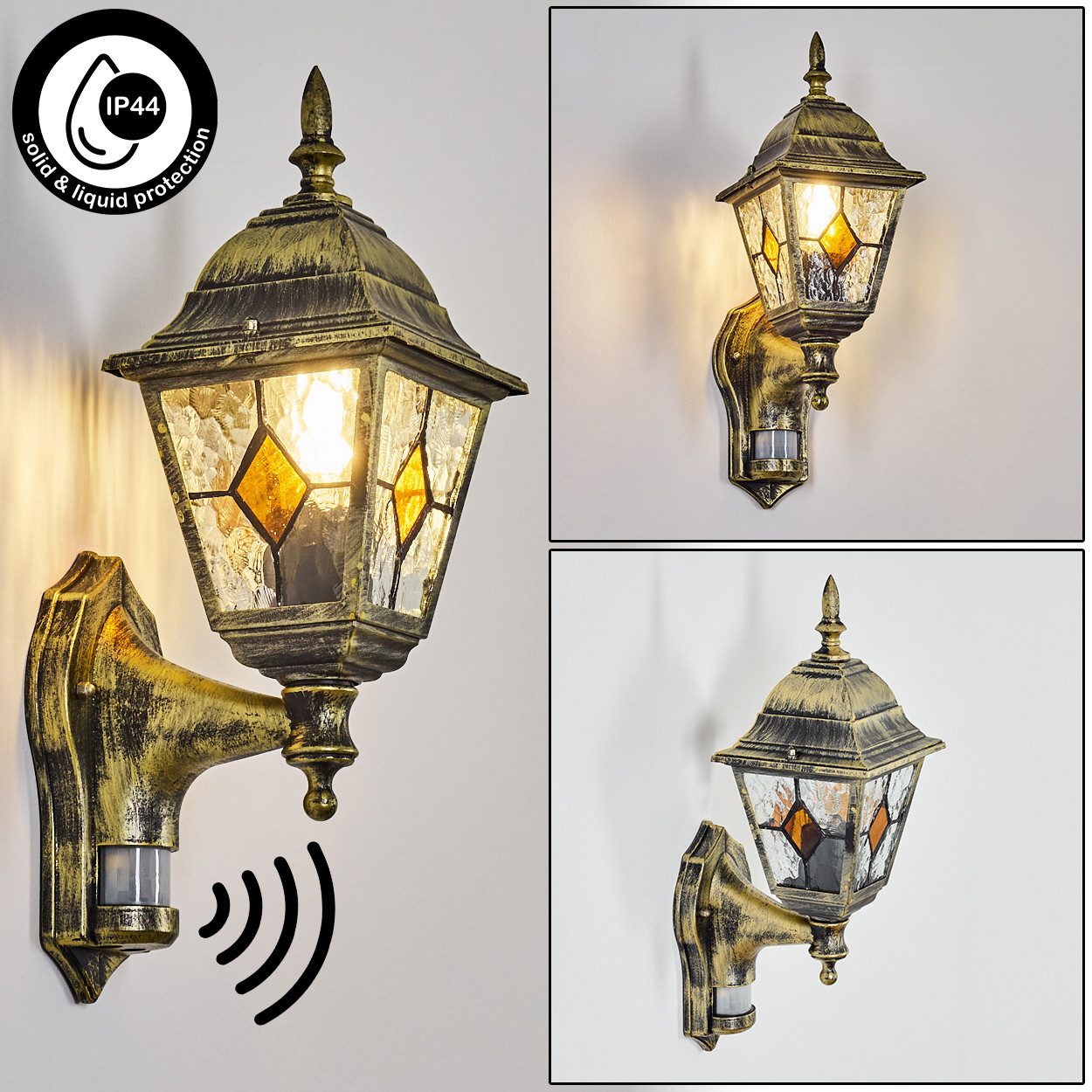 hofstein Außen-Wandleuchte Außenwandlampe mit Bewegungsmelder aus Metall/Gl günstig online kaufen