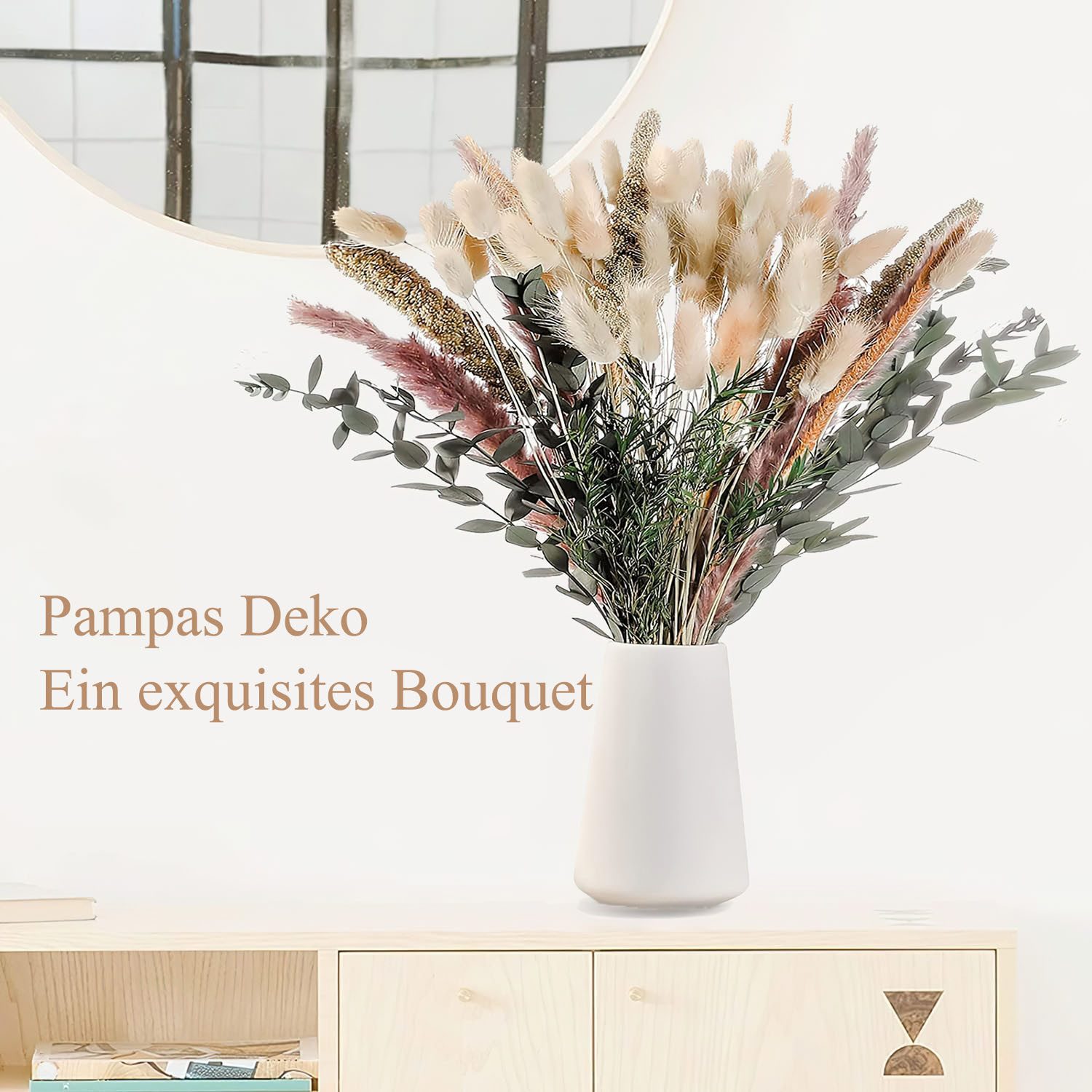 Trockenblume 85 Stück Pampasgras Trockenblumenstrauß Deko DIY Trockenblumen günstig online kaufen