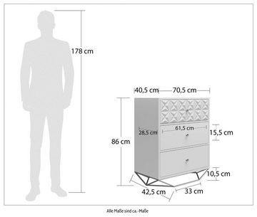 CosmoLiving by Cosmopolitan Nachtkommode Blair (1 St), Kommode, verschiedene Größen erhältlich, Breite 70,5 cm, Höhe 86 cm