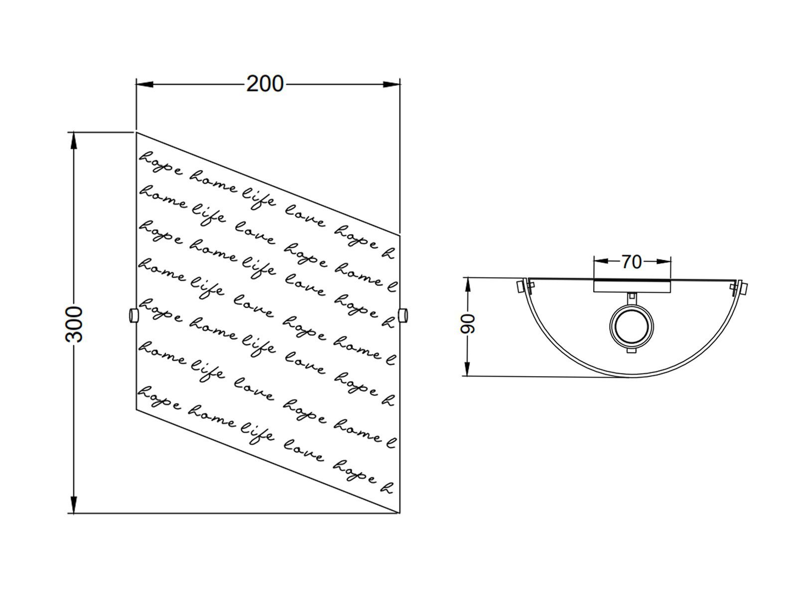 Glas, 30cm Lampenschirme Warmweiß, innen dekorative schöne meineWunschleuchte Höhe wechselbar, LED Wandleuchte, LED klein Wandlampen