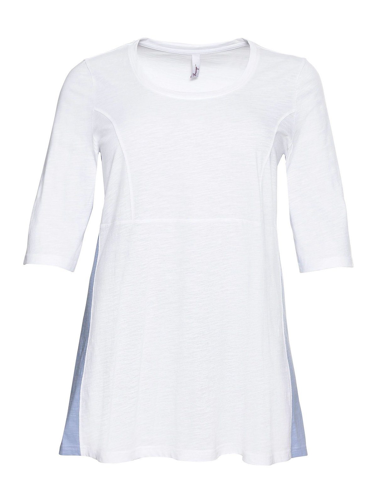 Sheego in Kontrasteinsätzen ausgestellter Longshirt mit weiß Form, Große Größen