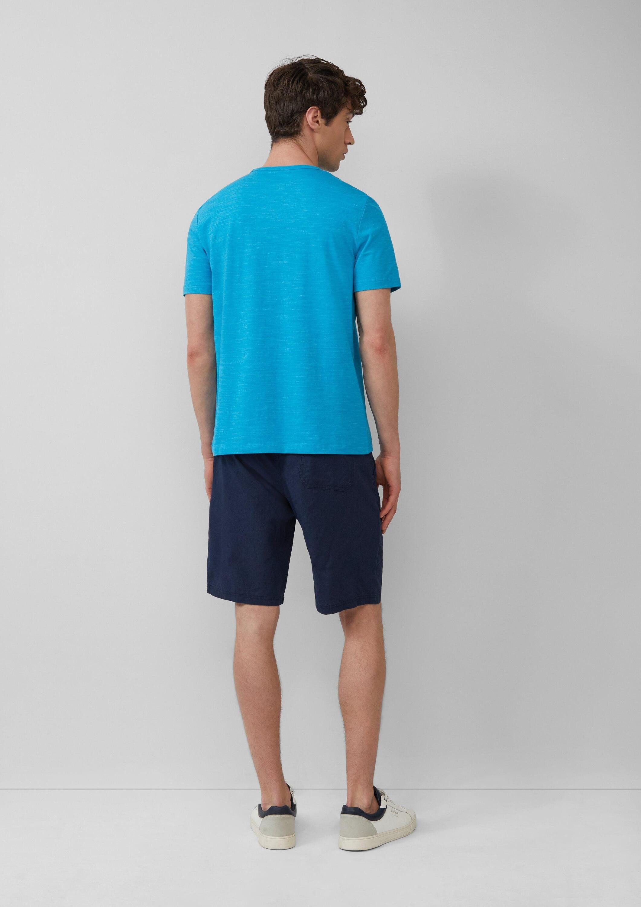 s.Oliver Kurzarmshirt T-Shirt Meliertes T-Shirt mit Logo-Schriftzug