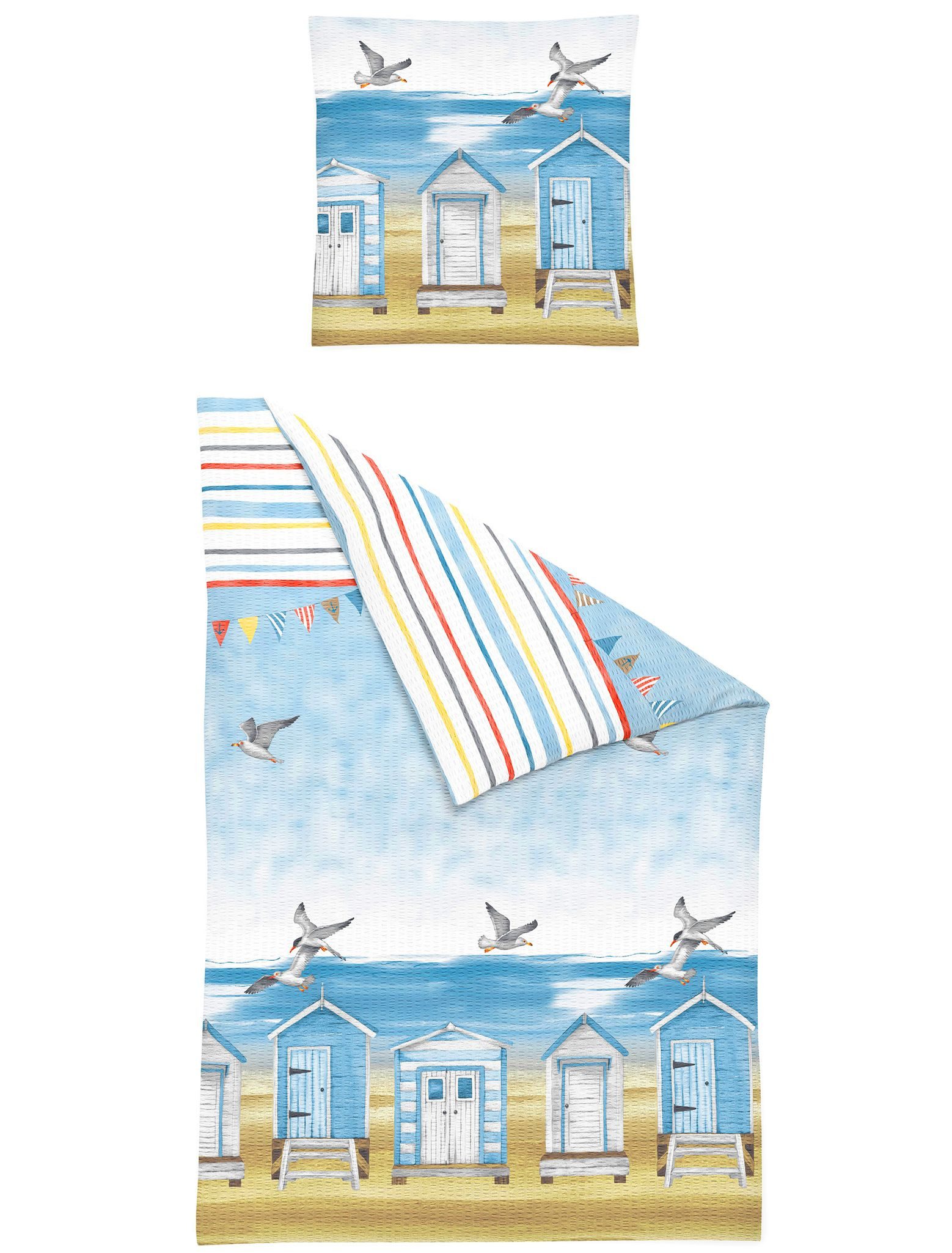 JACK Bettwäsche 135x200cm, Küstentraum Blau Weiß, günstig online kaufen