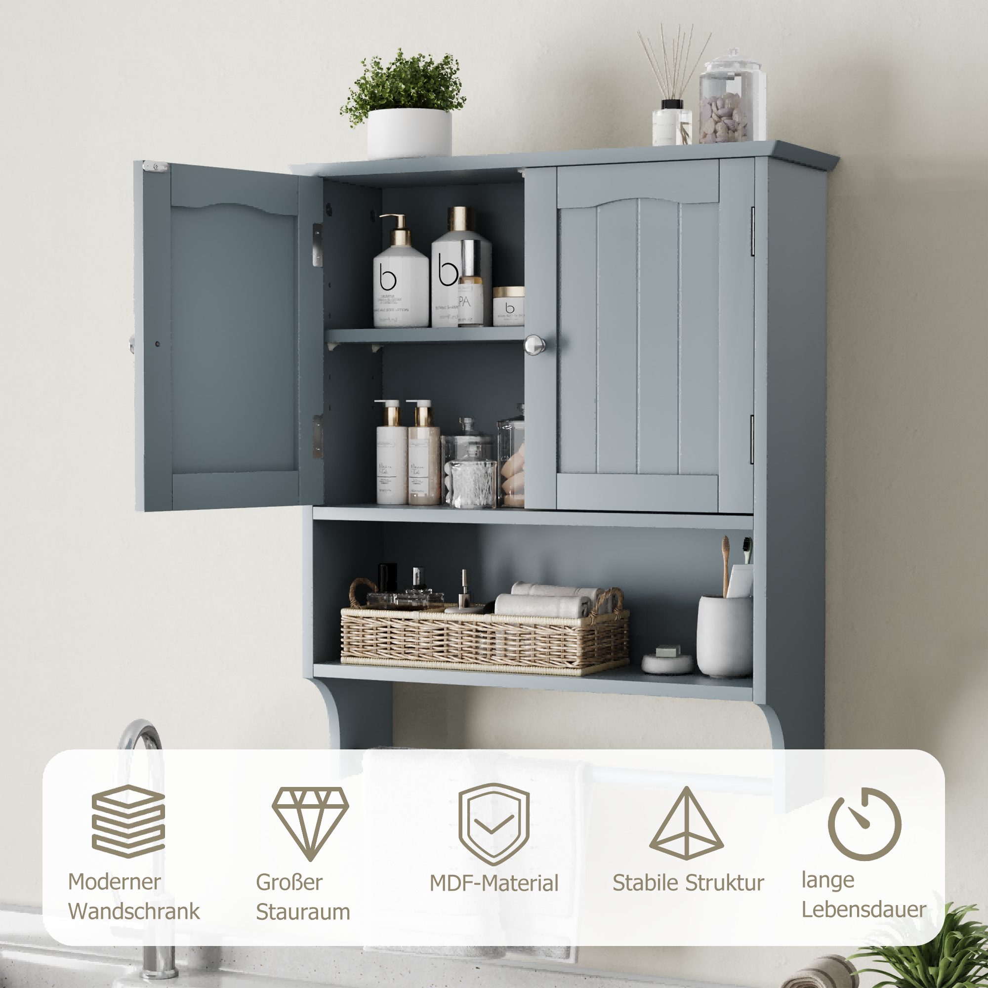 BlingBin Badezimmerspiegelschrank Küchenschrank Toilettenschrank Wandregal günstig online kaufen
