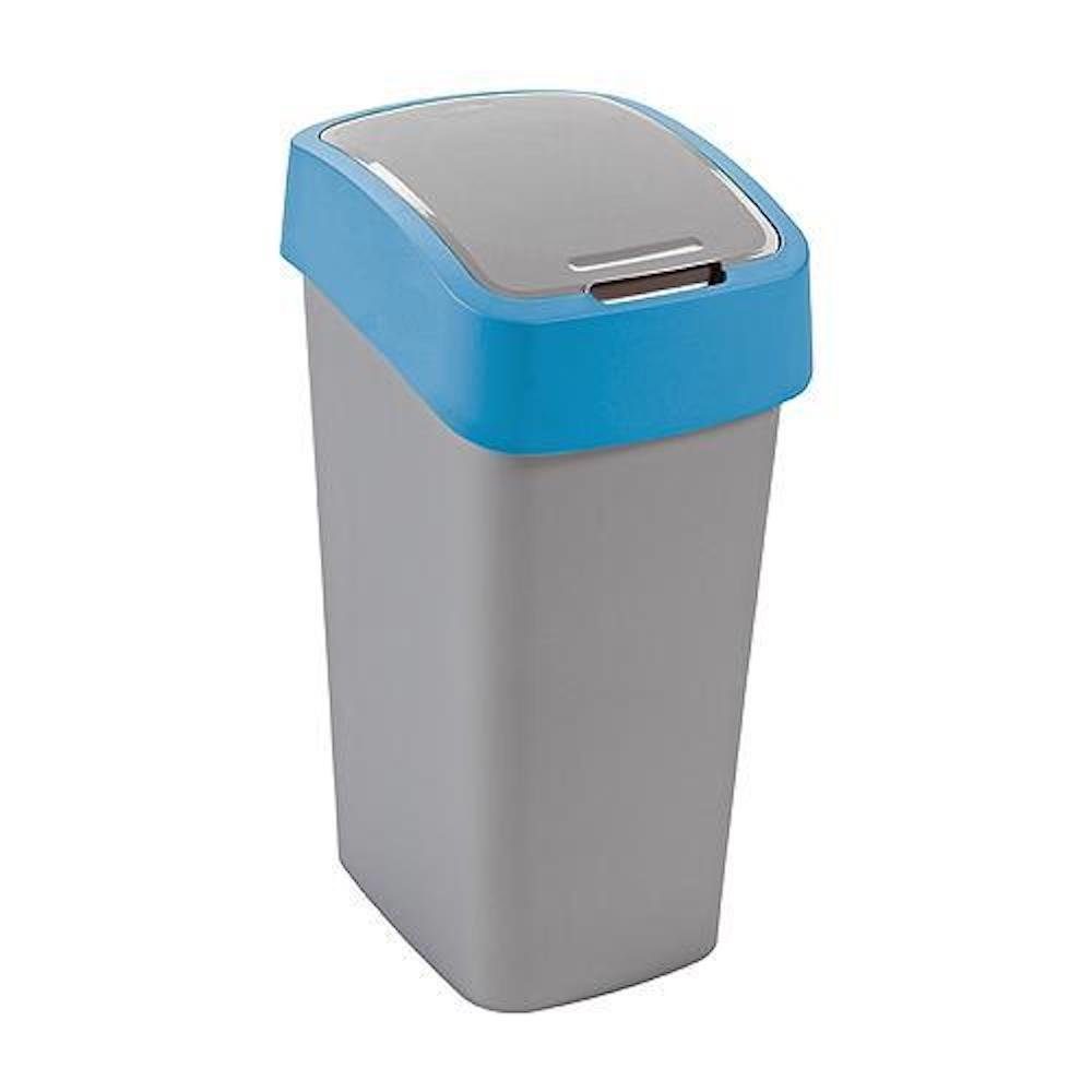 PROREGAL® Mülleimer Abfallbehälter mit Schwing-/Klappdeckel,  10 Liter Fassungsvermögen Blau