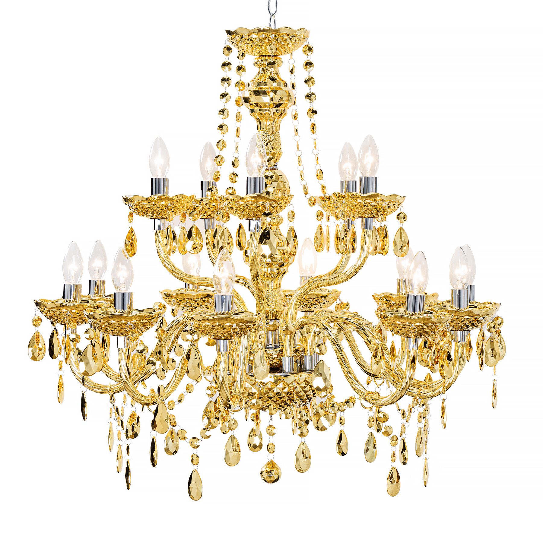 riess-ambiente Kronleuchter CRYSTAL 80cm gold, ohne Leuchtmittel, Wohnzimme günstig online kaufen