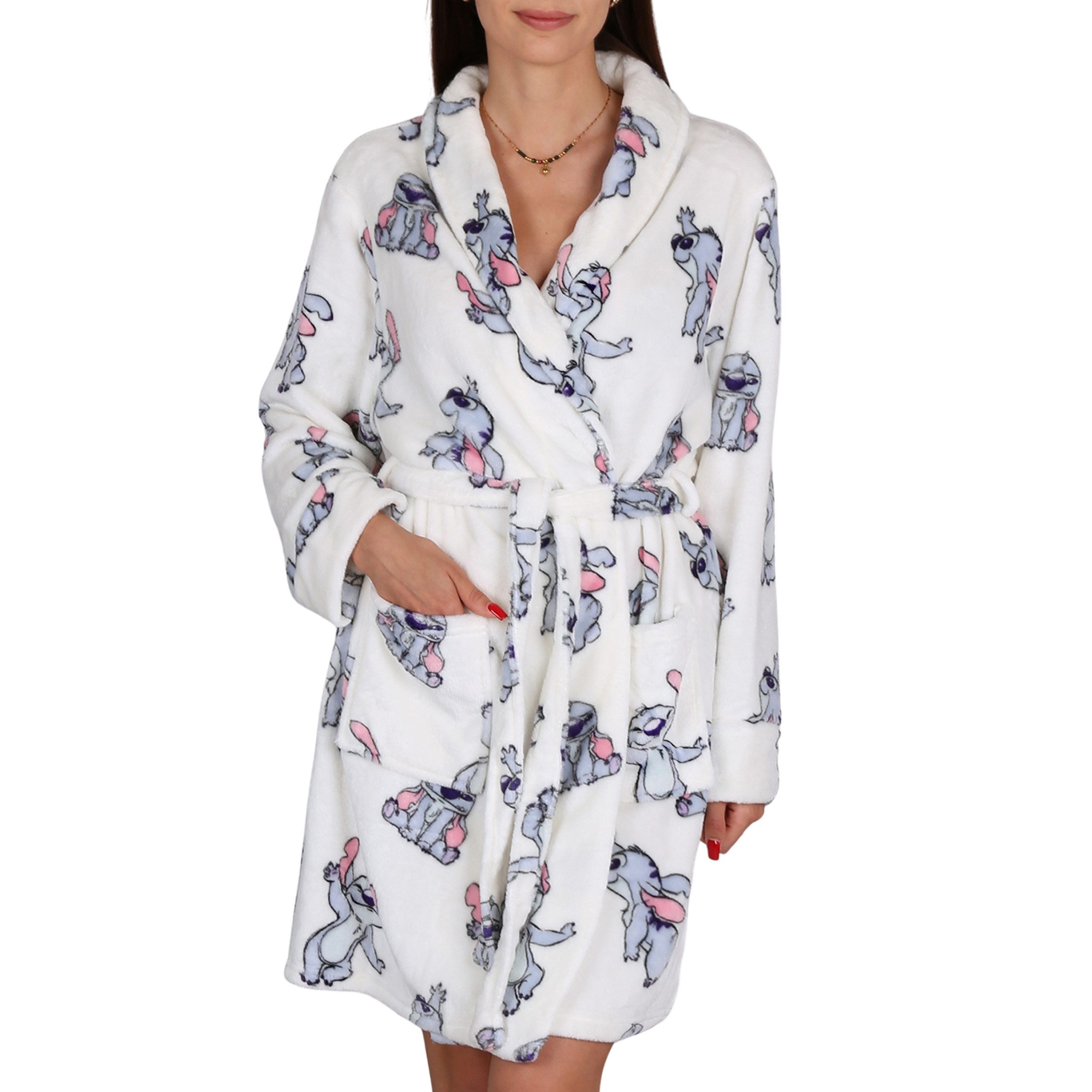 Sarcia.eu Damenbademantel DISNEY Stitch Damen Bademantel, weiß, mit Gürtel günstig online kaufen