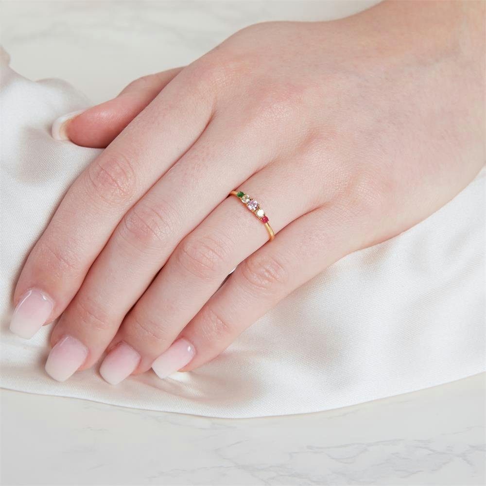 Unique Silberring Rainbow Ring aus vergoldetem 925er Silber SR0491-G