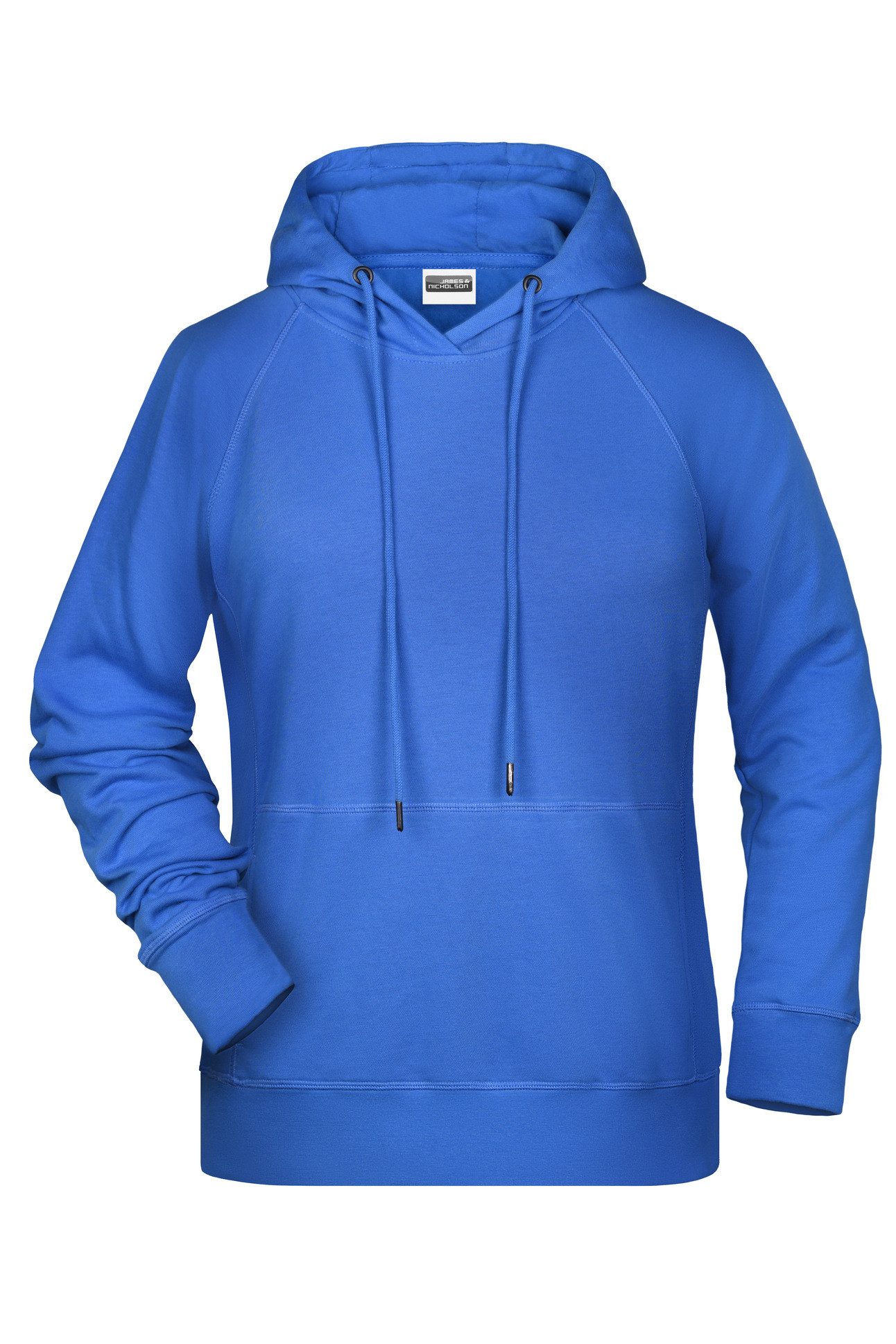 James & Nicholson Kapuzensweatshirt Hochwertiger Hoody aus Bio-Baumwolle mit tailliertem Schnitt 8023 mit Kängurutasche und Kapuze