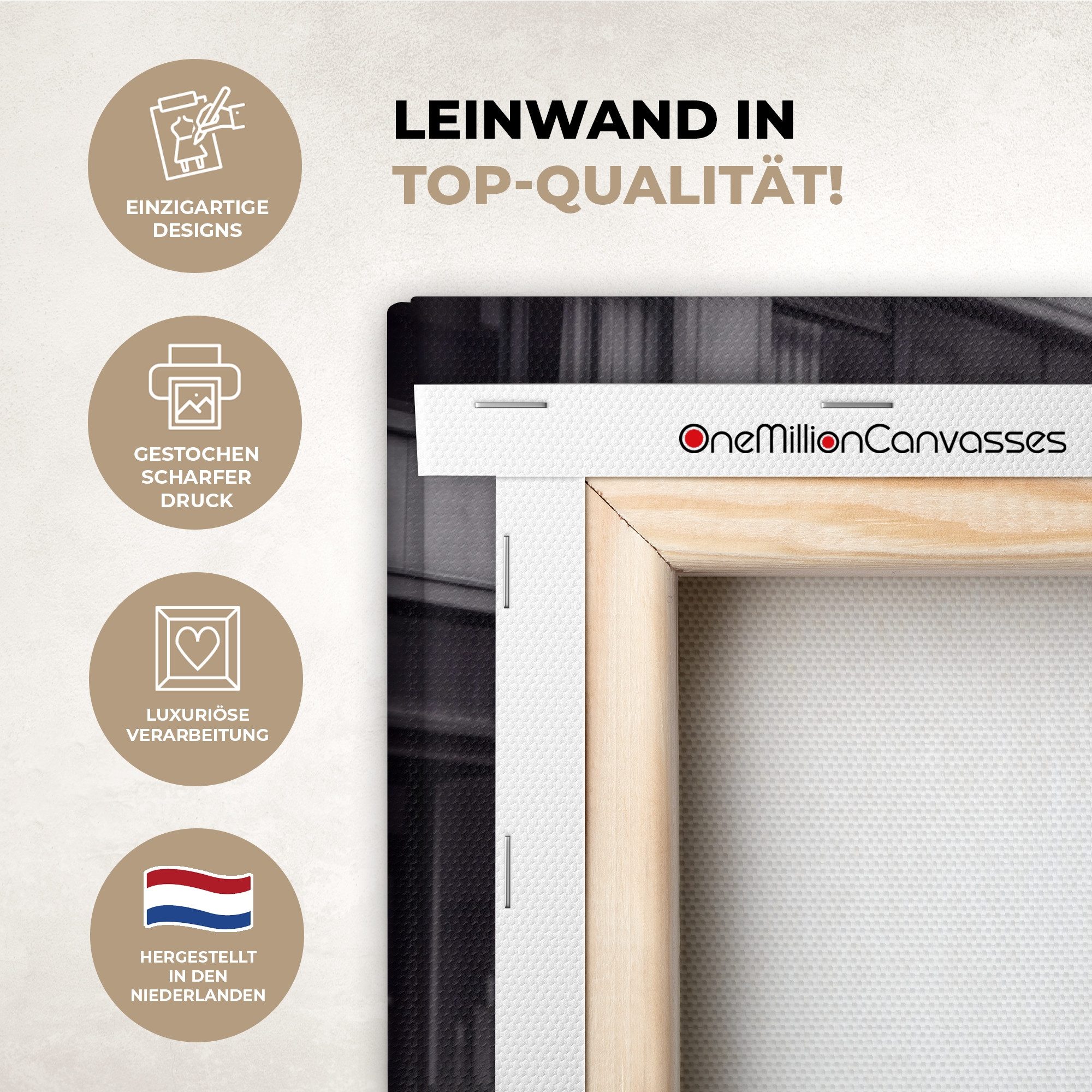 OneMillionCanvasses® Leinwandbild Panorama Retro - Frau - Schwarz - Weiß, Fotodruck (1 St), Wandbild, Deko Schlafzimmer Wohnzimmer Flur 40x20 cm
