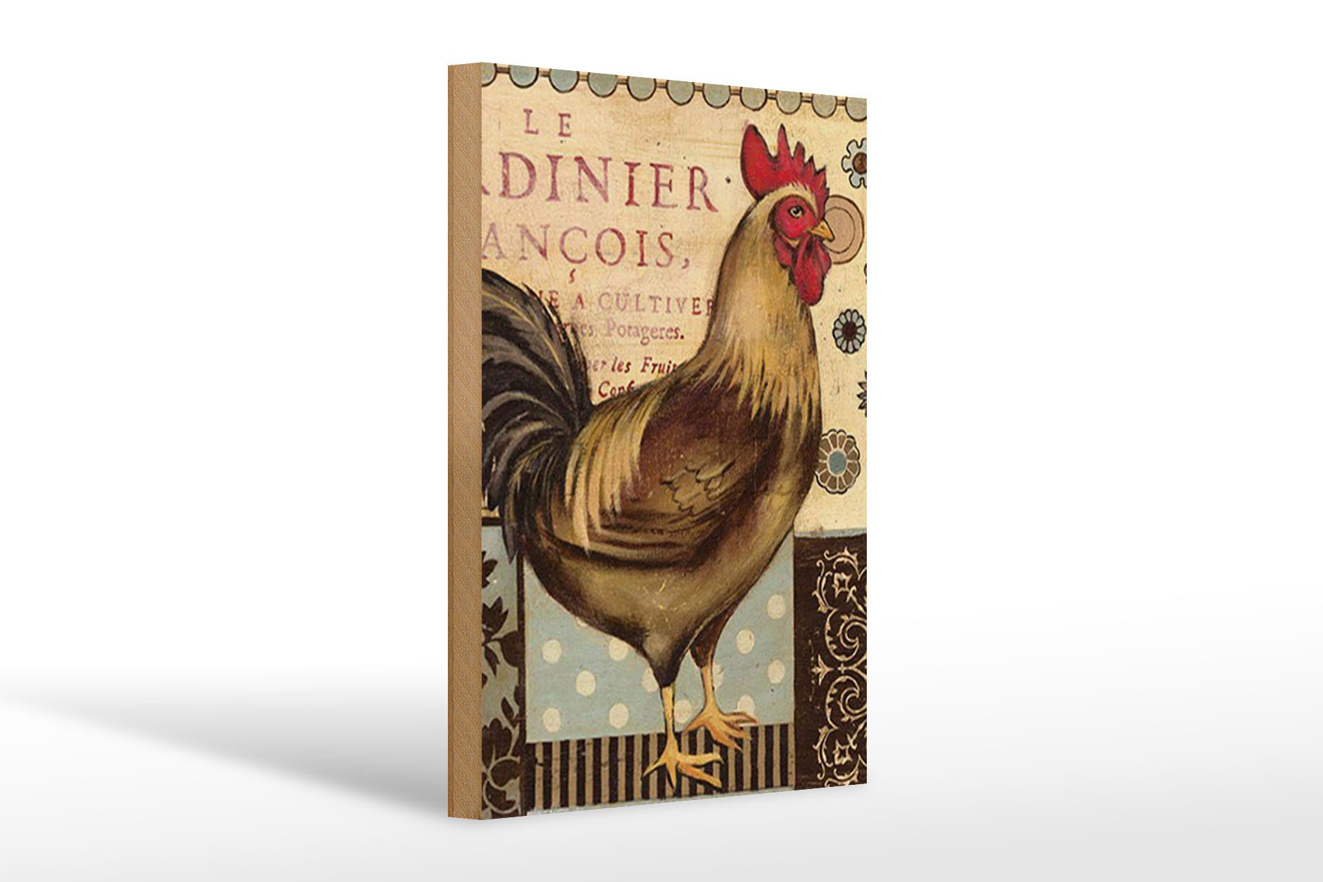 Holzbild Spruch 20x30cm Nostalgie Huhn Vintage Antik