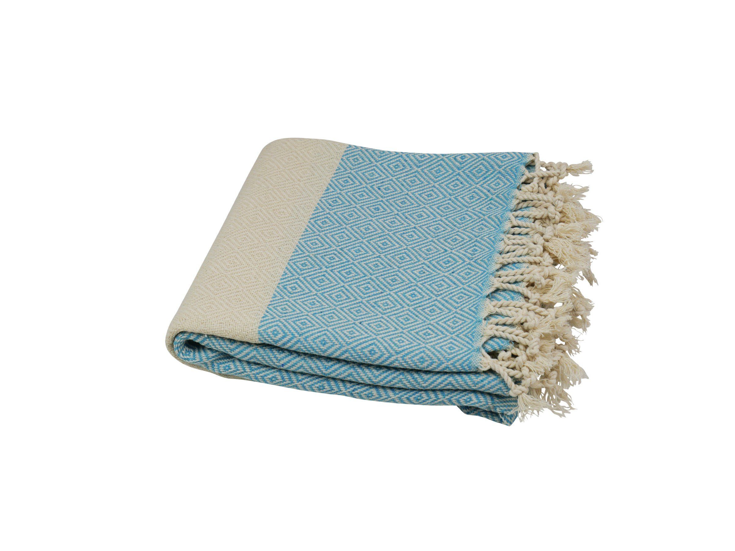 my Hamam Hamamtücher Hamamtuch Pestemal naturbeige ca. 90x180 cm "Diamant", viele Farben, Baumwolle (1-St), Hamam Handtuch Strandtuch Saunahandtuch