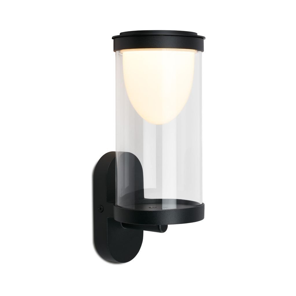 Briloner Leuchten Außen-Wandleuchte 3930015, LED fest integriert, 2700K - Extra-Warmweiß, LED Wandleuchte ohne Stromanschluss 24x12x10 cm Schwarz 4W Hauswand