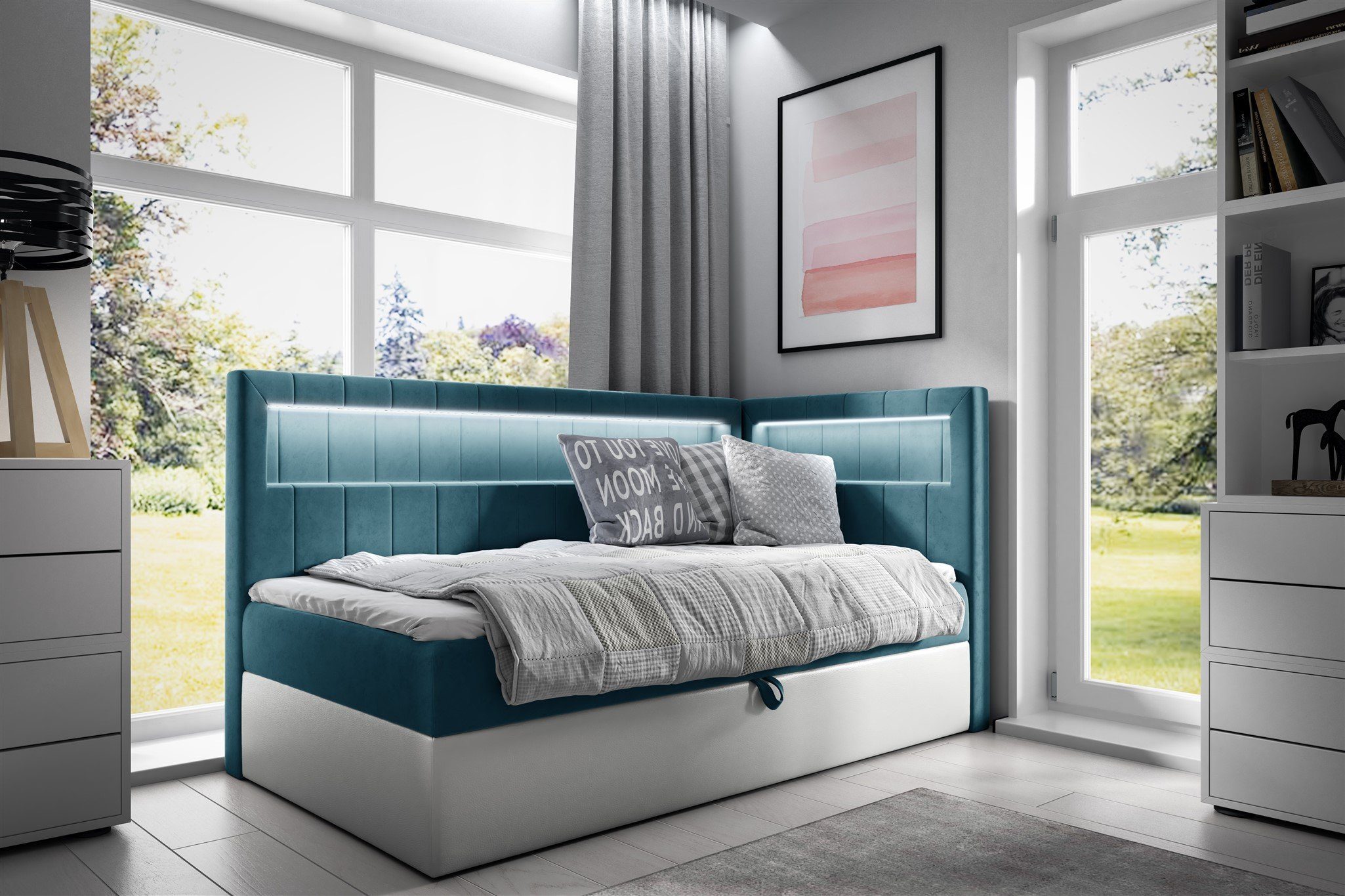 Fun Möbel Boxbett Gästebett Kinderbett FABIAN Nr.3 (inkl. Bettkasten und To günstig online kaufen