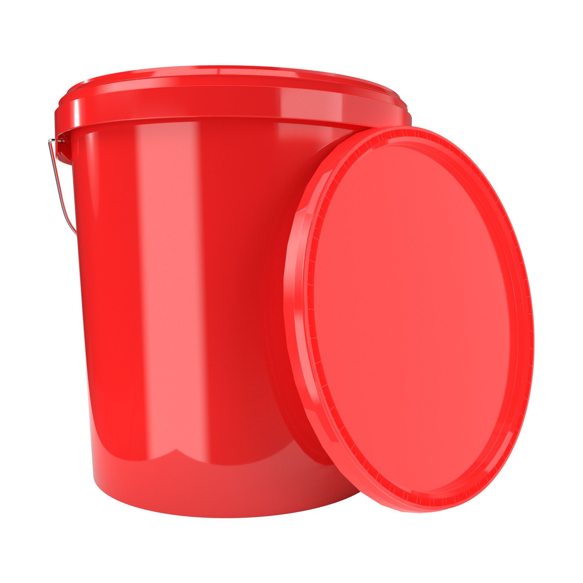 FixedByU Putzeimer Eimer mit Deckel 16 Liter - lebensmittelecht, luftdicht, stabil, (Set, Eimer mit Deckel), 16 l Rot