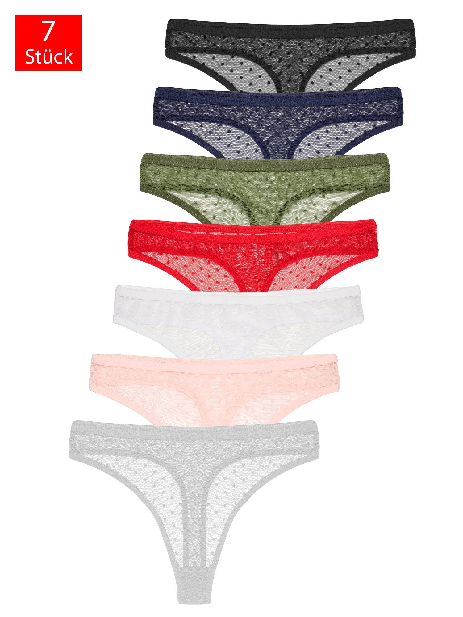 String 7er-Pack Damen Tanga Unterhose F918