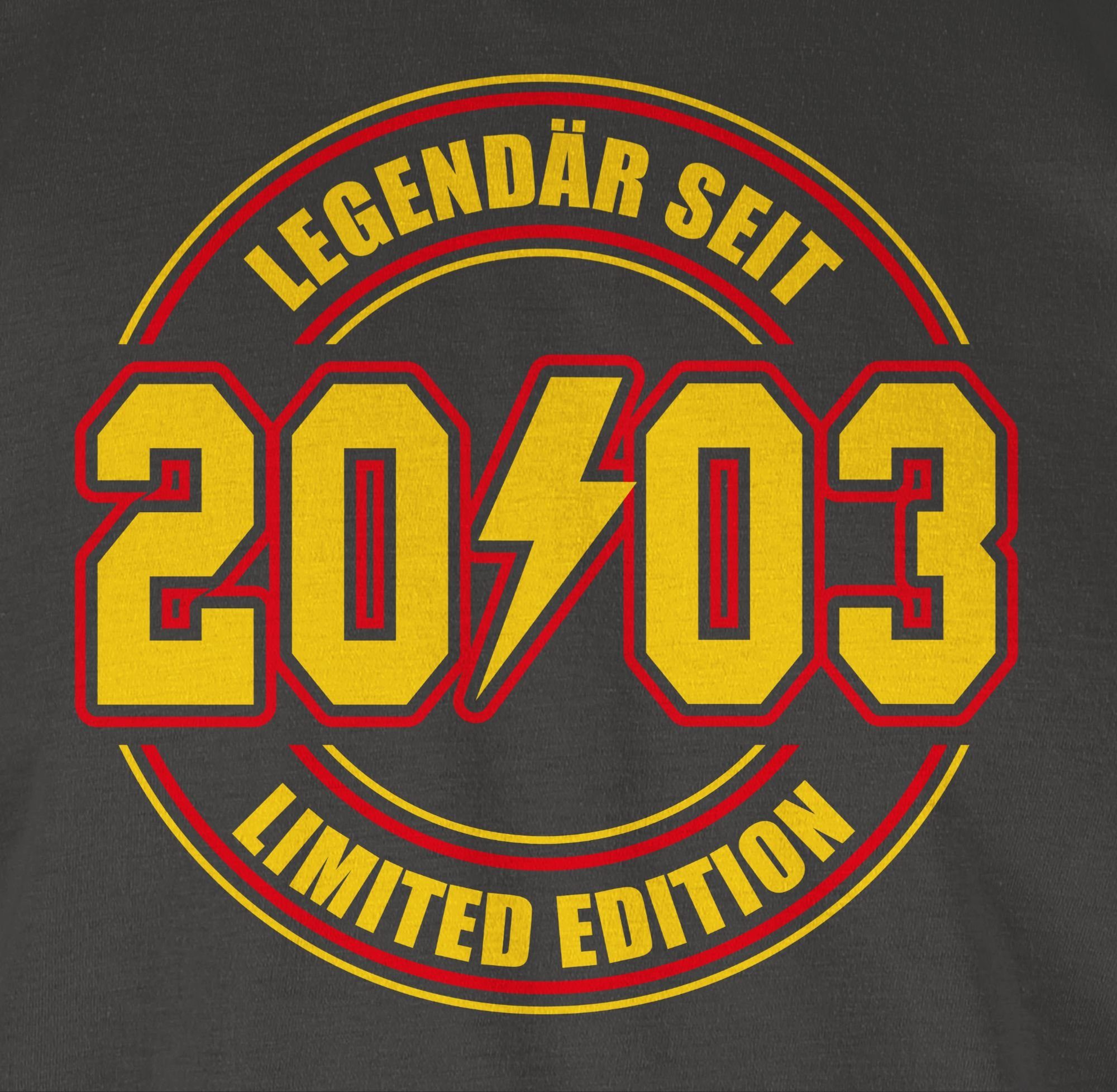 Limited 02 Edition seit 20. Dunkelgrau Geburtstag 2003 Legendär Shirtracer T-Shirt