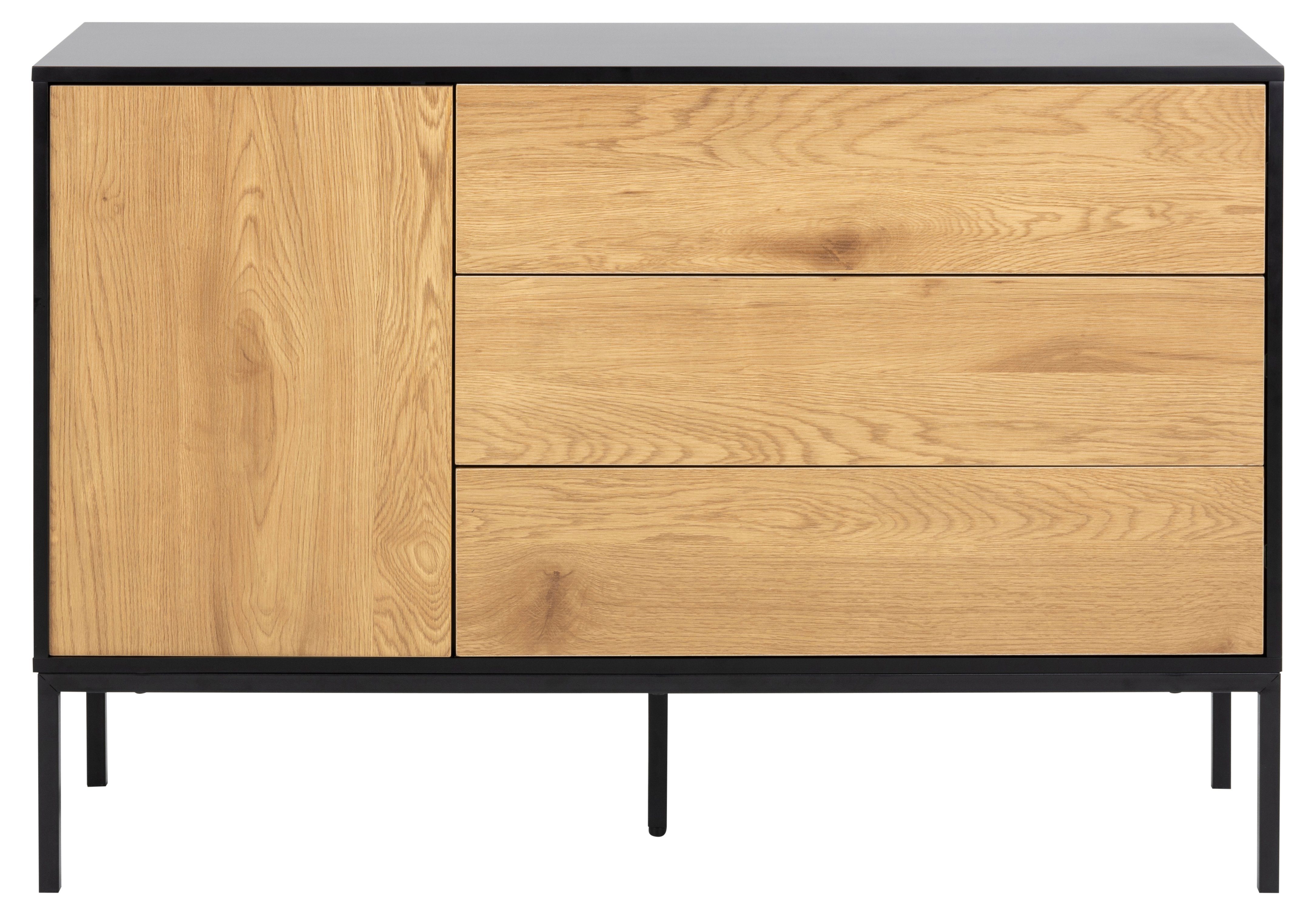 ebuy24 Sideboard Sea Sideboard 1 Tür und 3 Schubladen, schwarz.