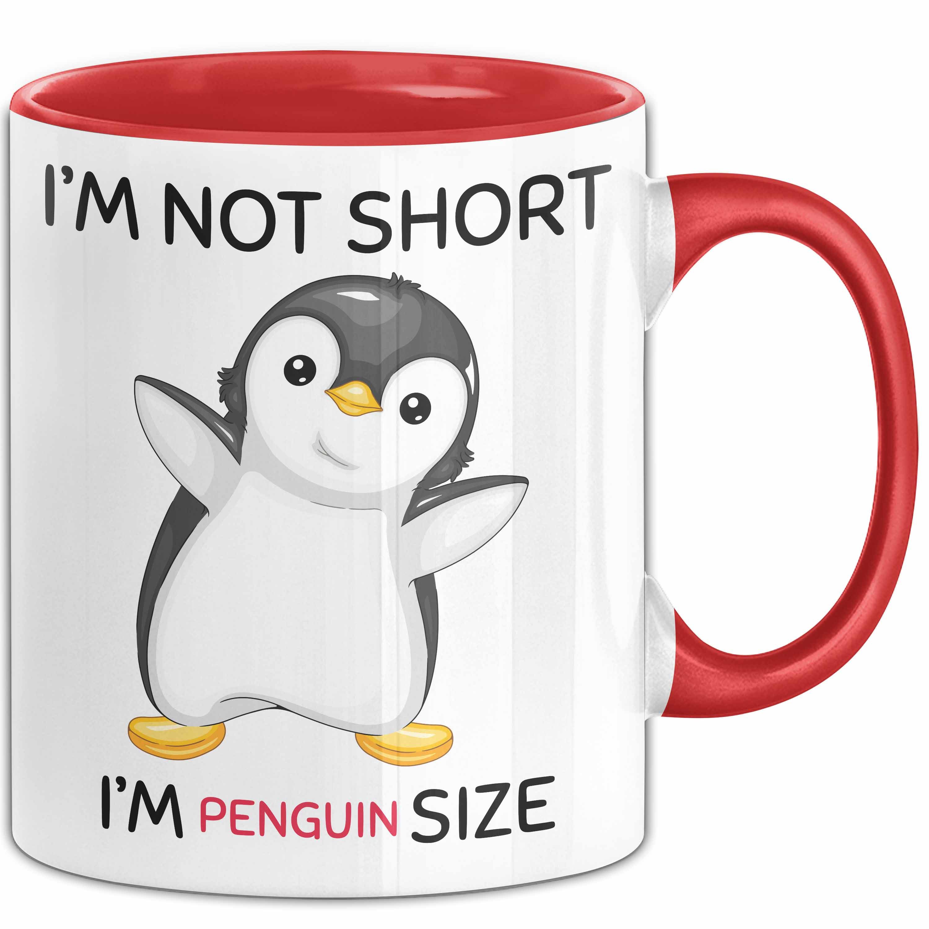 Tasse Tasse Geschenk Penguin Schwarzer Pinguin Lustiger Becher I'm Not Short
