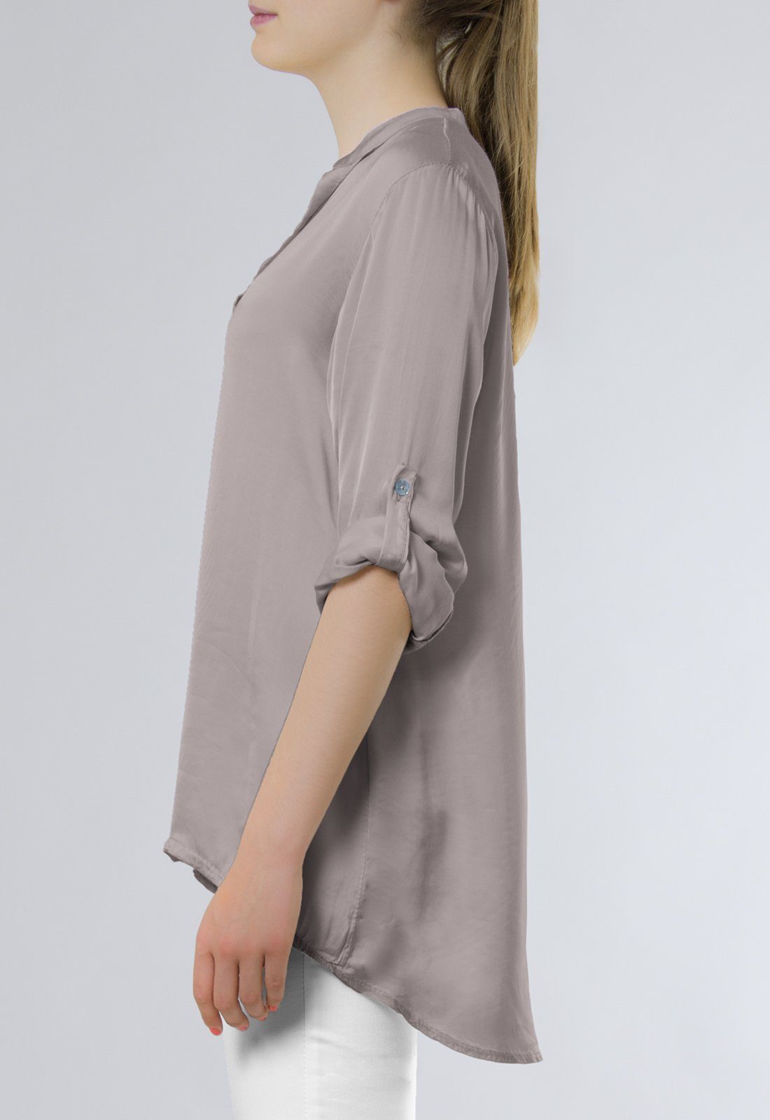 Caspar Shirtbluse BLU003 lässig elegante Damen Satin Hemdbluse