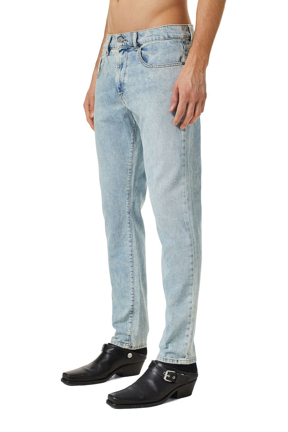 0GDAM D-Strukt Hose Diesel - Slim-fit-Jeans Stretch Blau