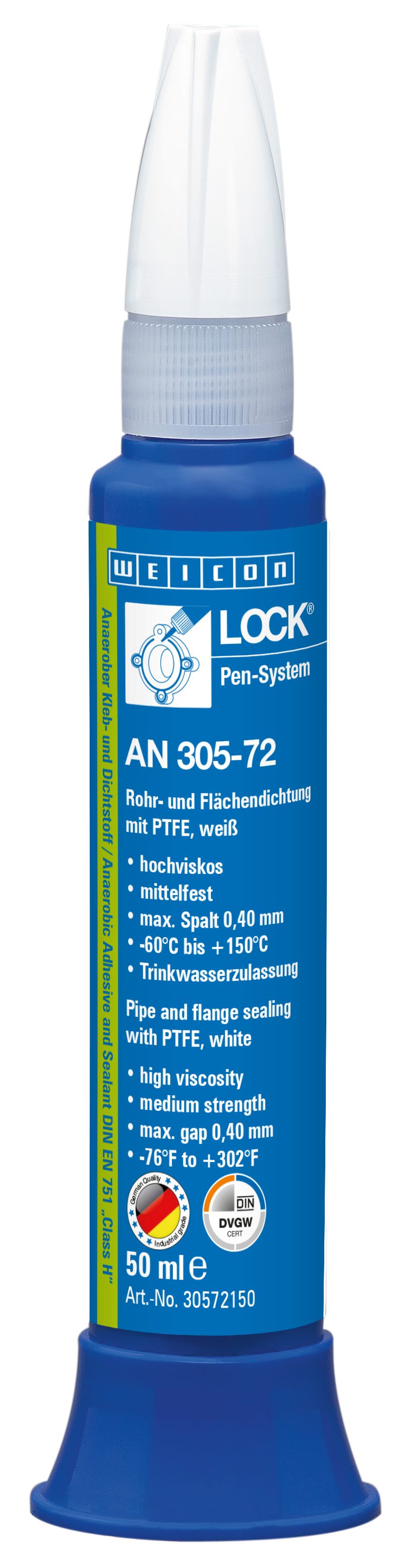 WEICON Schraubensicherung WEICONLOCK® AN 305-72 Rohr- und Flächendichtung, (Pen), Trinkwasser- und DVGW-Zulassung