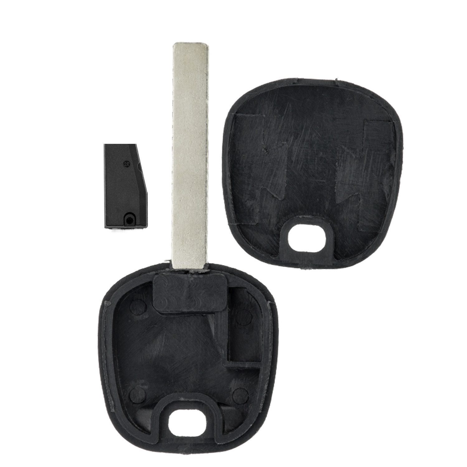mt-key Schlüsseltasche Auto Zünd Schlüssel Rohling TOY51 + ID74 Transponder (Set), für Toyota Auris (AB 13)