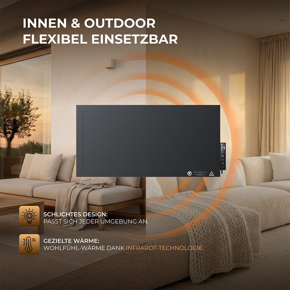 Bringer Infrarotheizung, Hochleistungs Elektroheizung 1200 Watt, mit Smart Thermostat und App