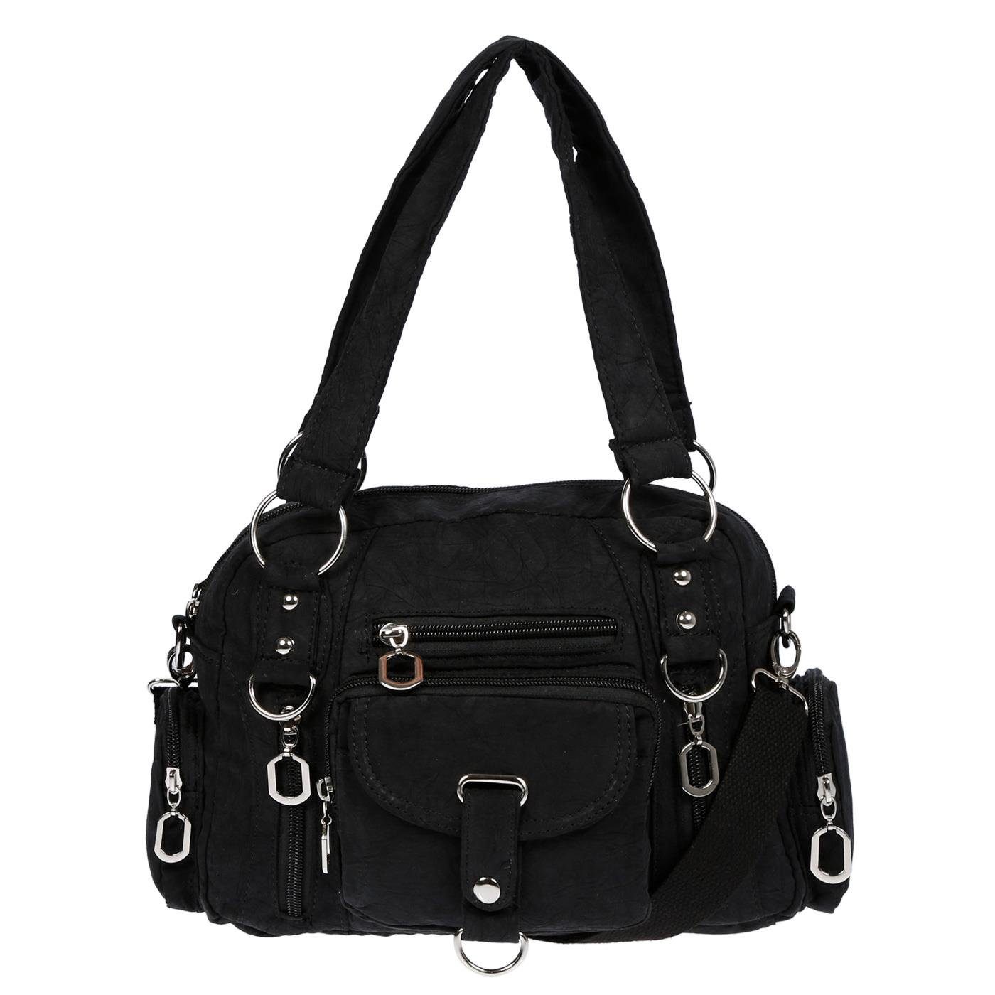 Christian Wippermann Henkeltasche Damenhandtasche Schultertasche Tasche Umhängetasche (1-tlg), Canvas Shopper Crossover Bag