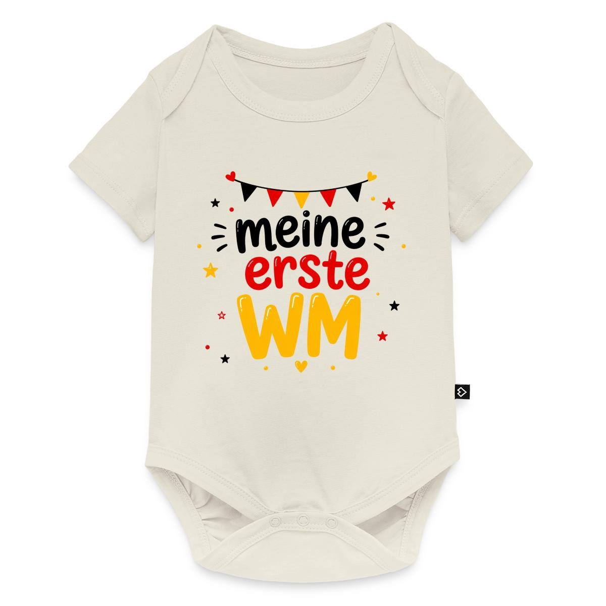 Spreadshirt Kurzarmbody Meine Erste WM Deutschland Fan Kurzarm Tages Baby Body (1-tlg)